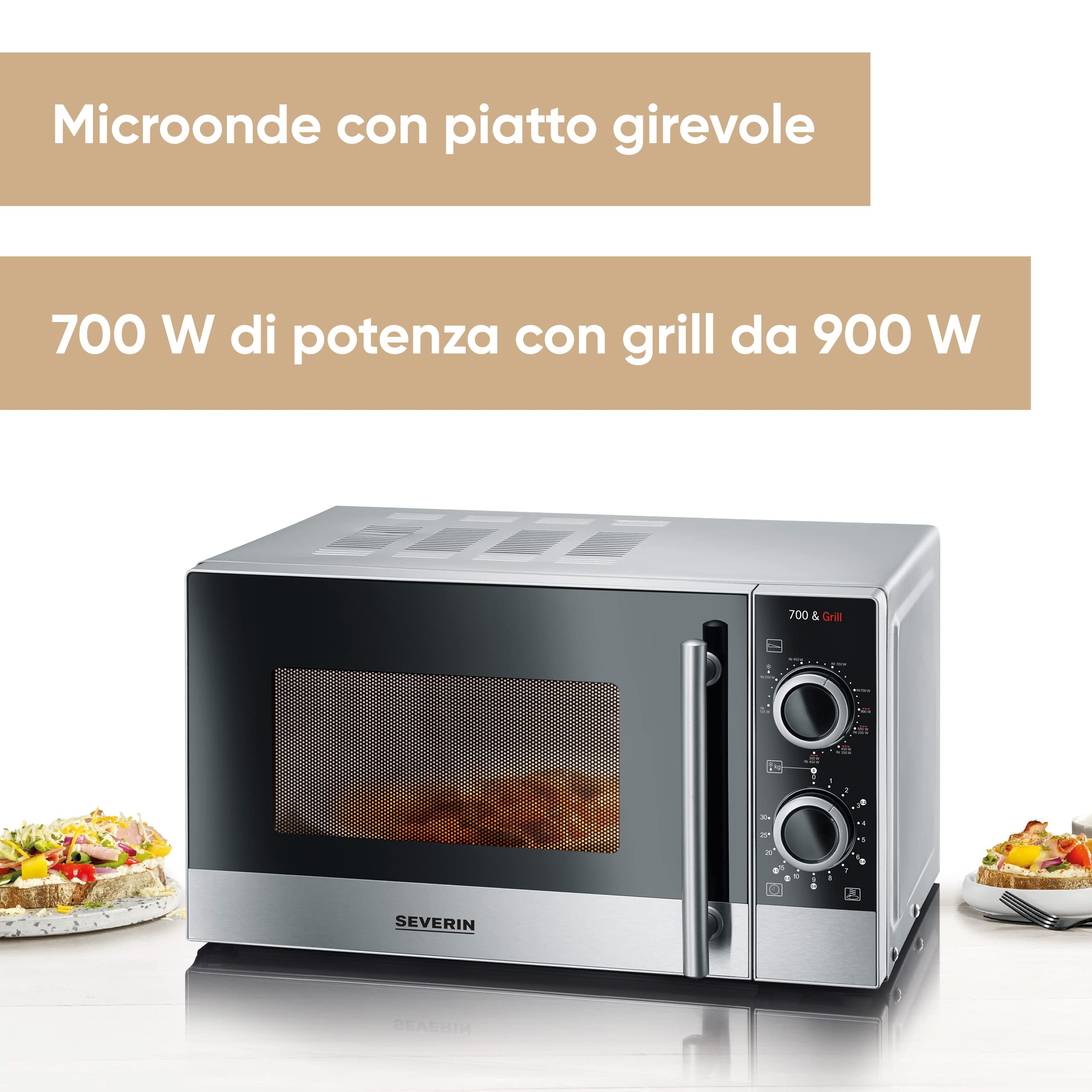 Severin MW 7874 forno microonde 20 L grill argento