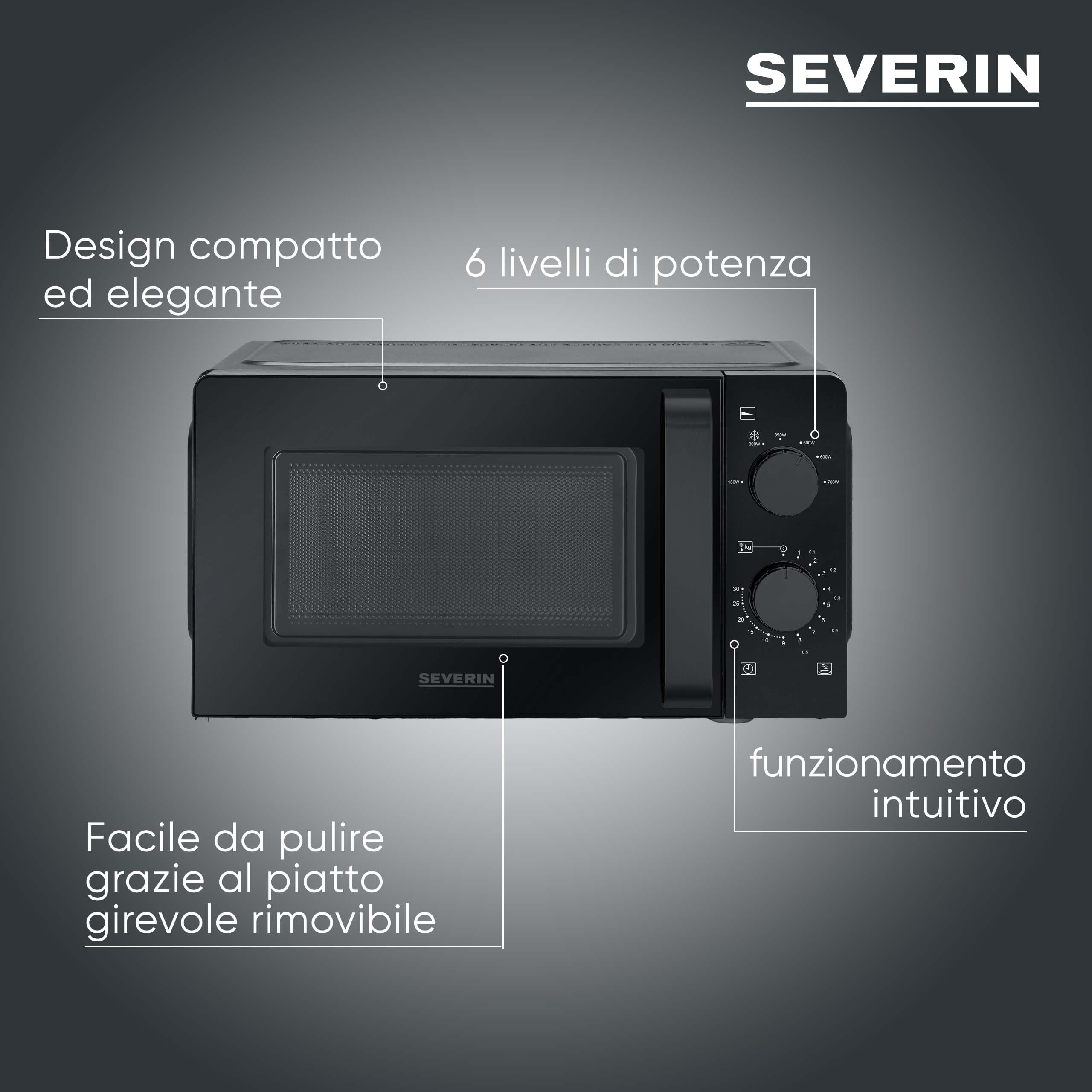Severin MW 9180 Microonde 19 L 700W Grill Nero