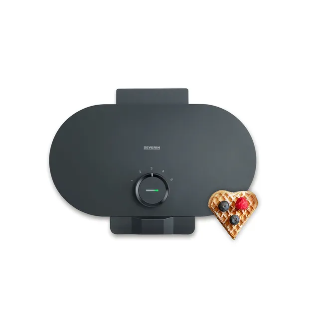 Severin WA 2119 Piastra Waffle Design 2 Cialde Nero