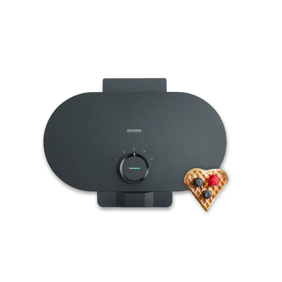 Severin WA 2119 Piastra Waffle Design 2 Cialde Nero
