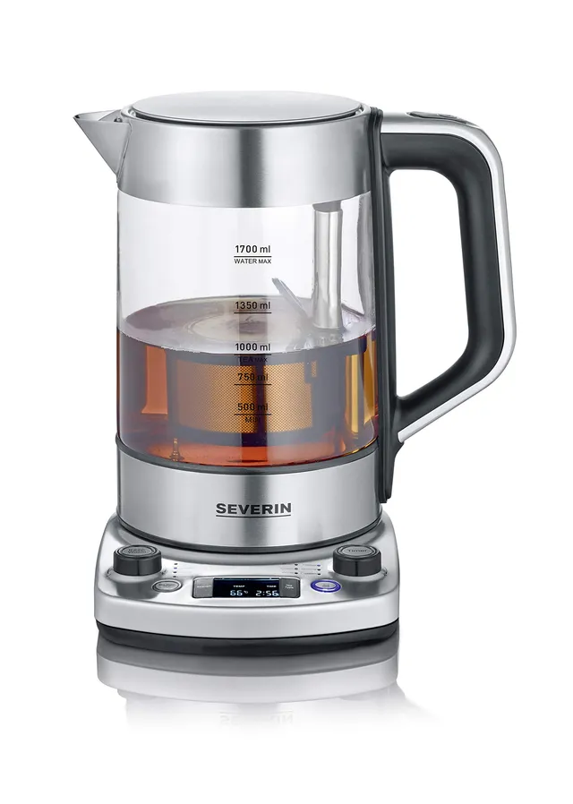 Severin WK3422 bollitore tè 1,7L inox vetro infusore