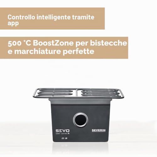 Severin Sevo Smart Control kit barbecue elettrico nero