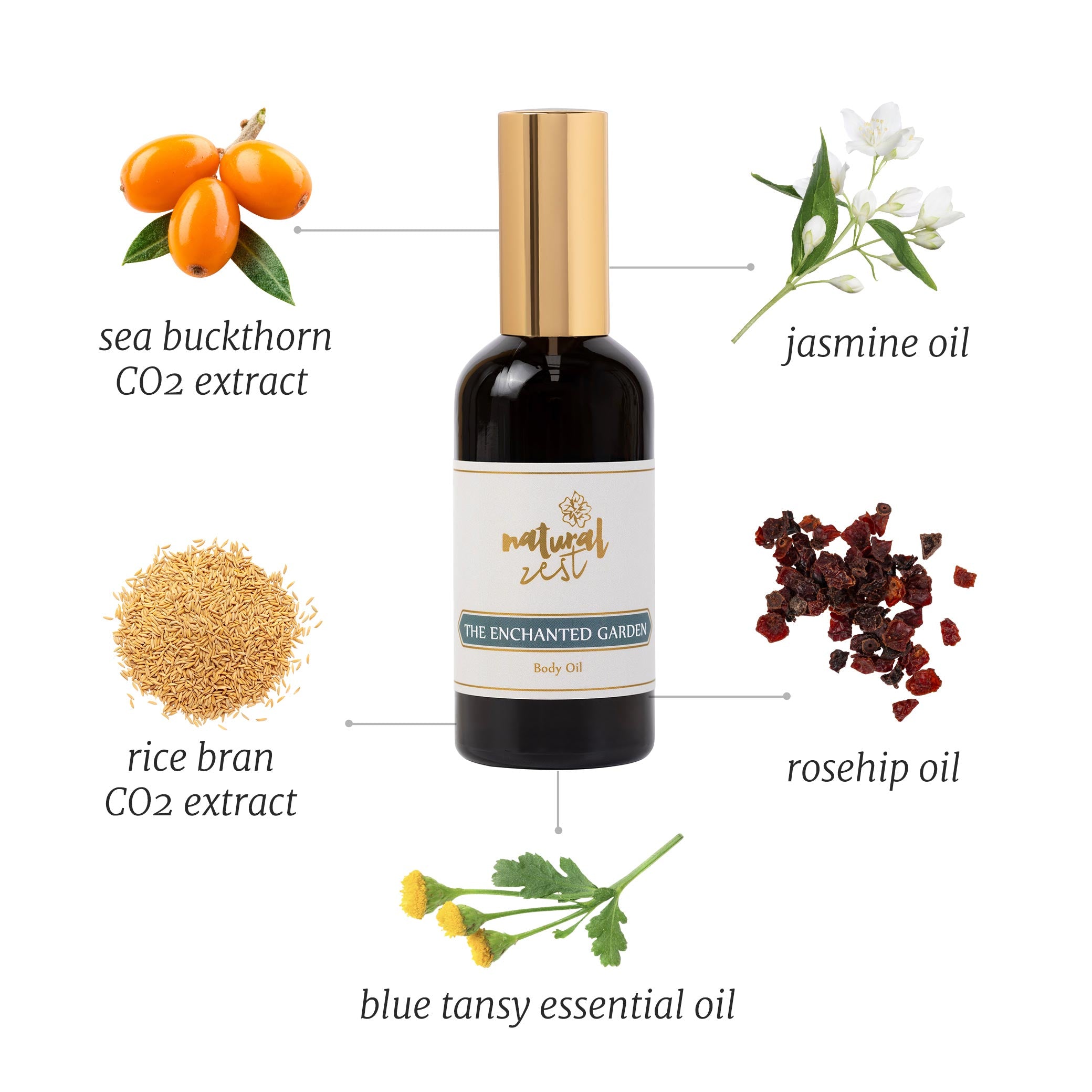 Natural Zest Enchanted Garden Body Oil 100 ml vitamina E