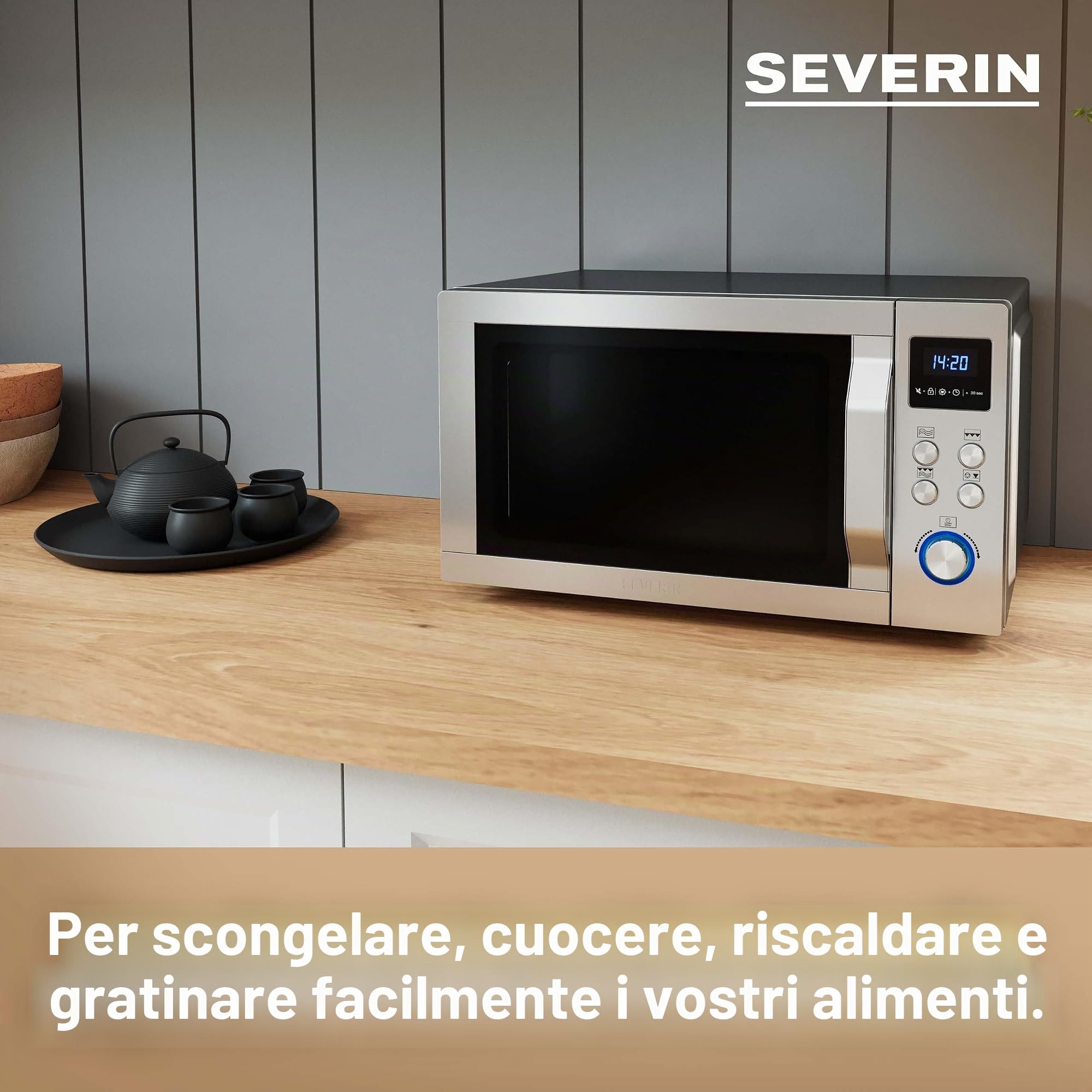 Severin MW 7751 microonde grill 800W acciaio Be-Silent