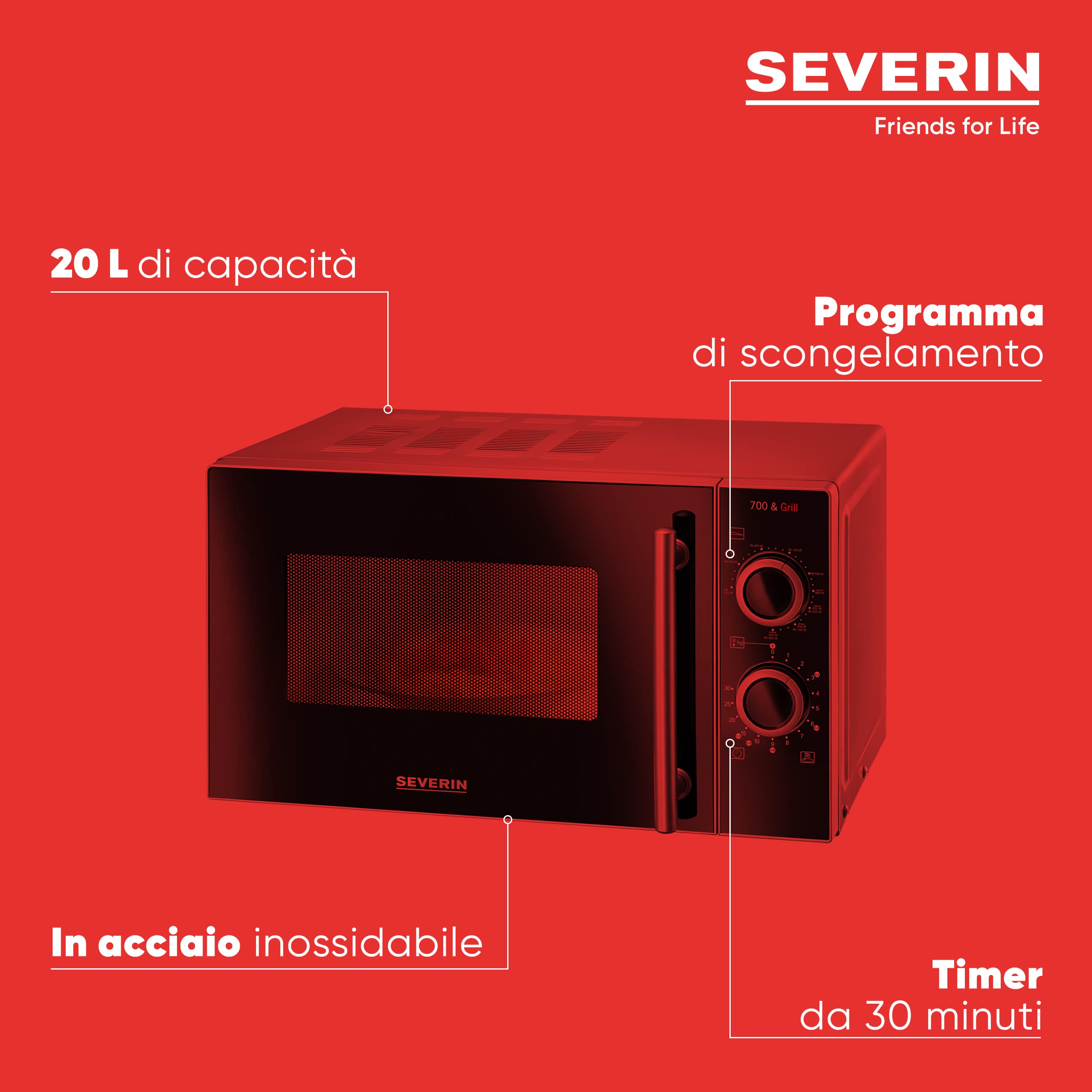 Severin MW 7875 microonde grill nero 20 L 700 W