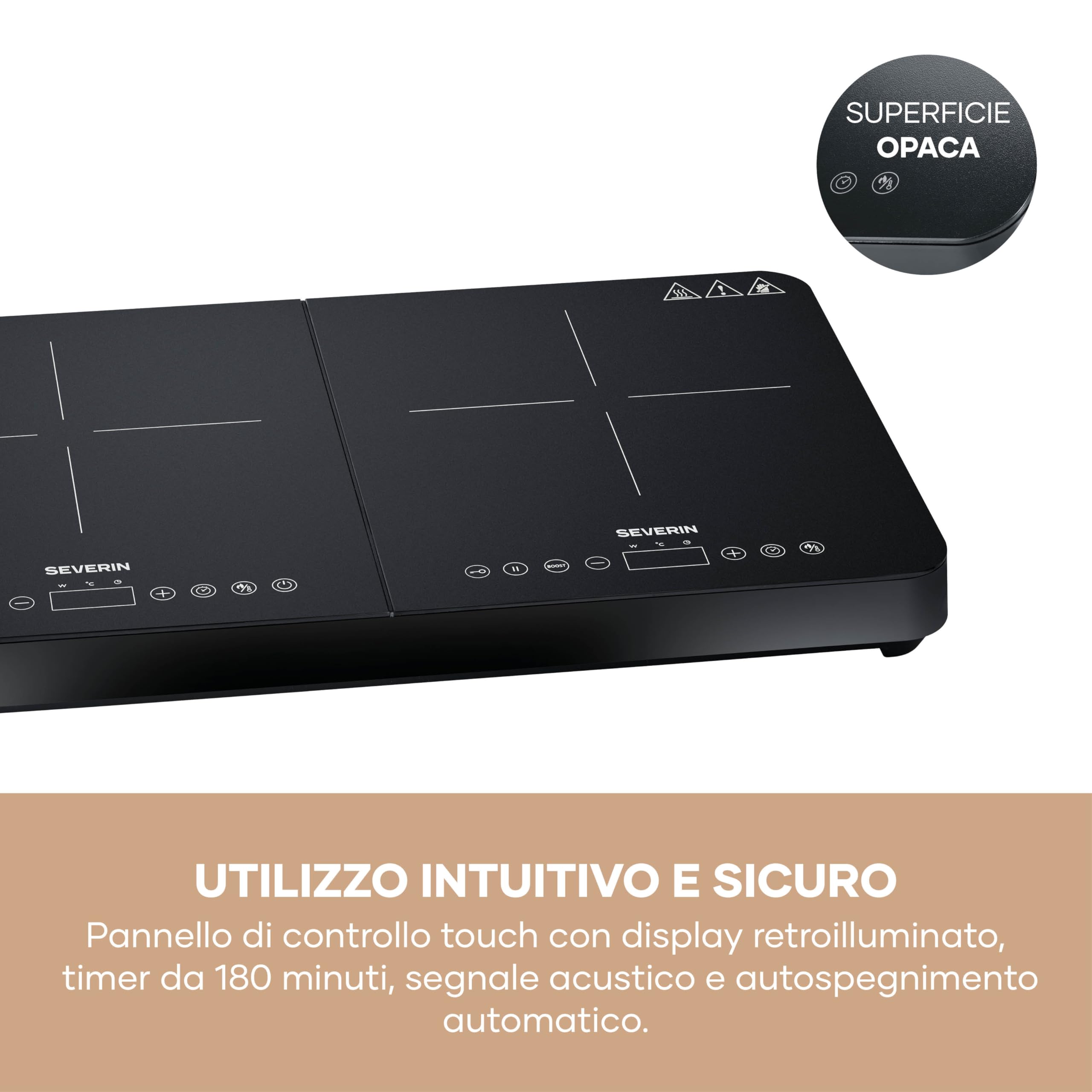 Severin DK 1028 piastra a induzione doppia 3400W nera