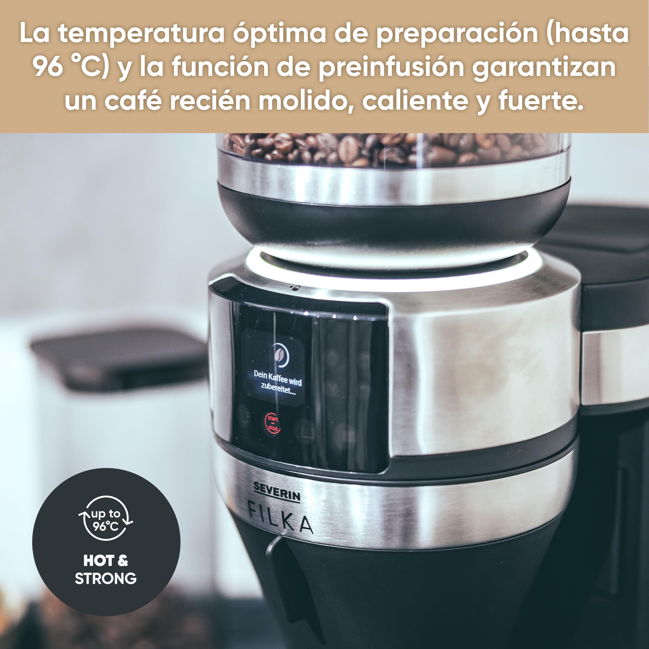 Severin Filka 4853 macchina caffè filtro nero termica