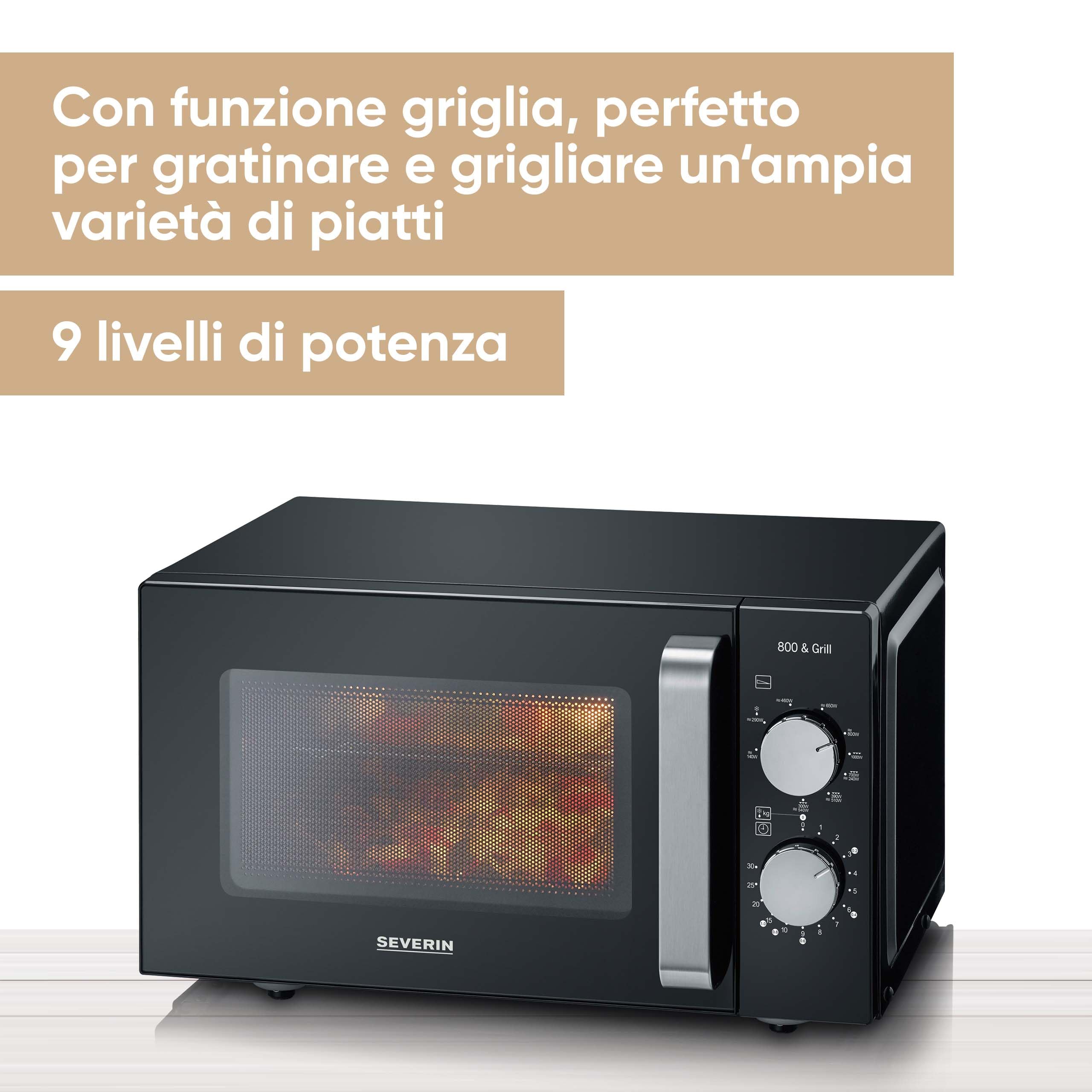 Severin MW 7761 Microonde 20 Litri Nero 800W