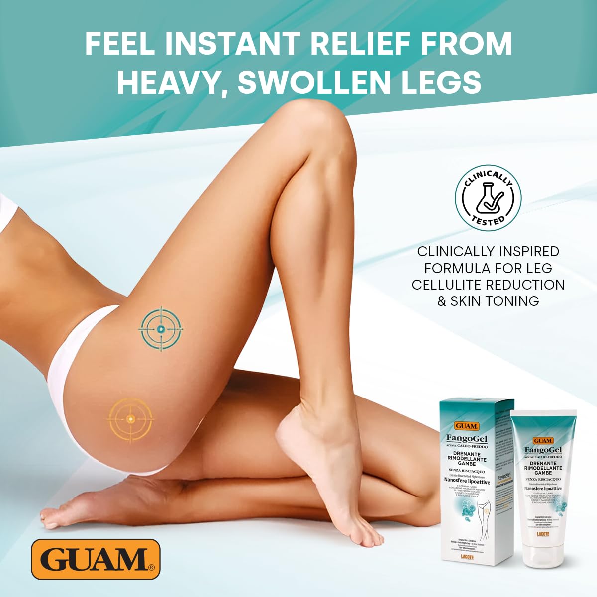 Guam FangoGel Gambe Drenante fangogel 500 g anticellulite