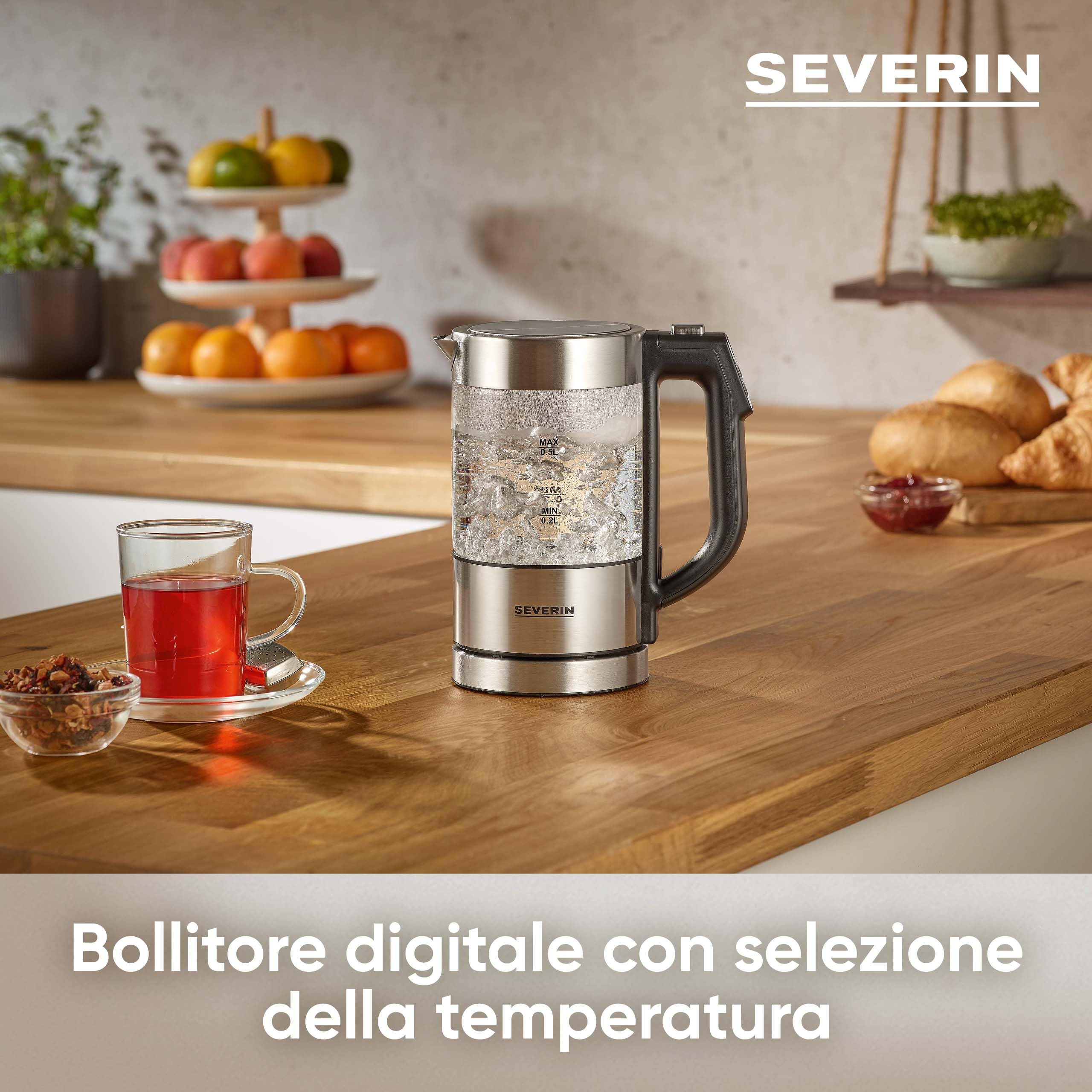 Severin WK 3458 Bollitore Vetro 0,5 L Temperatura Regolabile