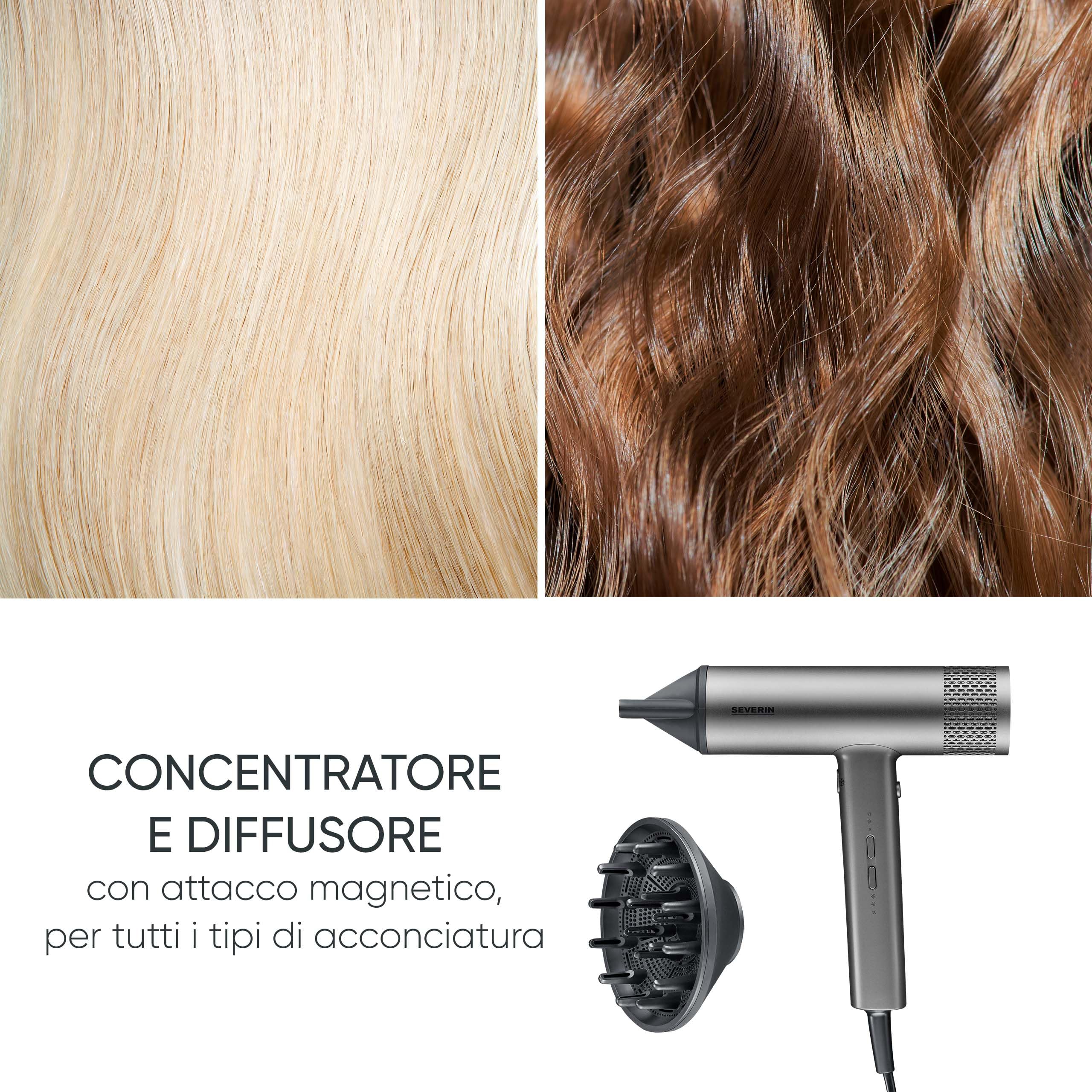 Severin HT 0171 Asciugacapelli Ionico 2000W Antracite