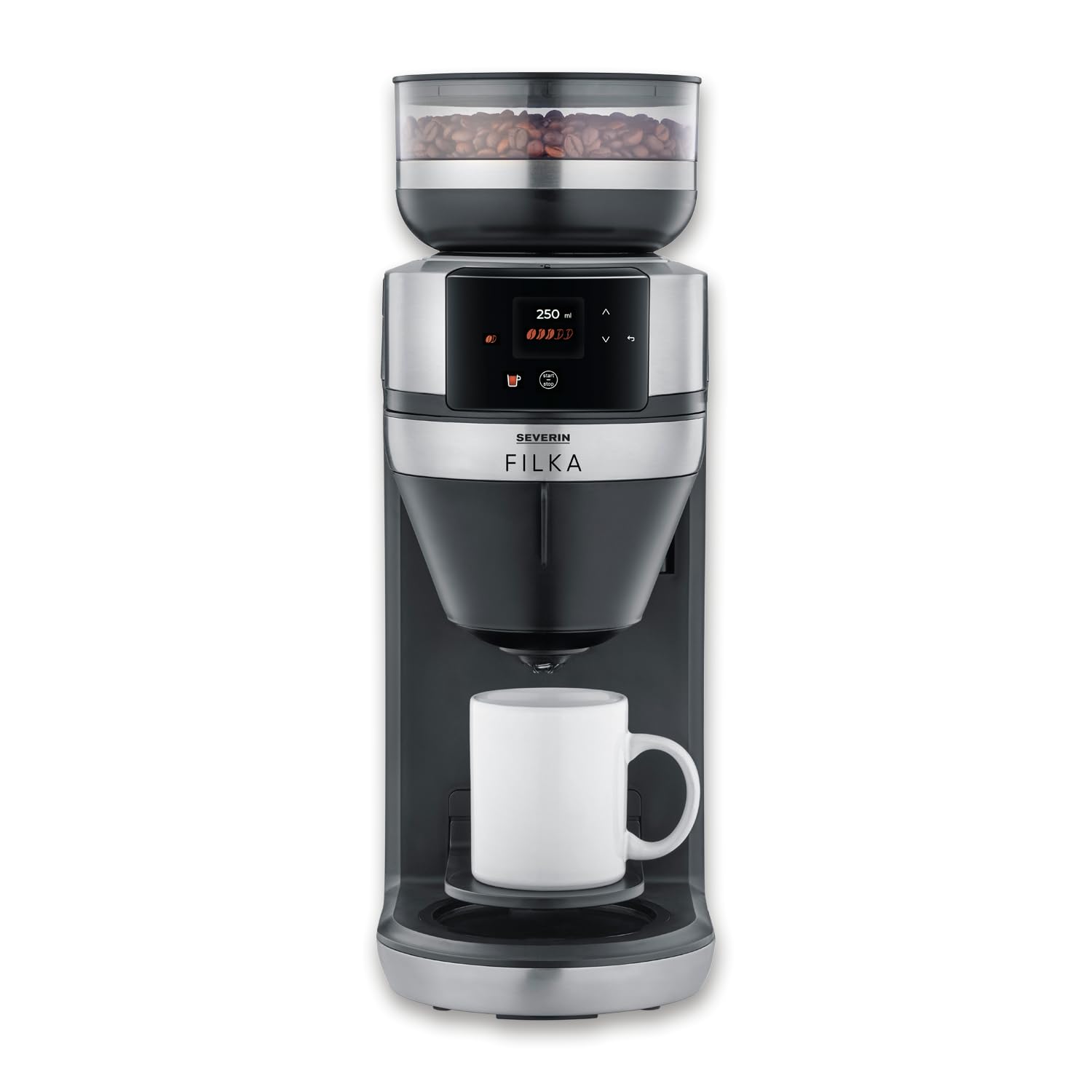Severin Filka KA 4852 macchina caffè filtro con macinino nero