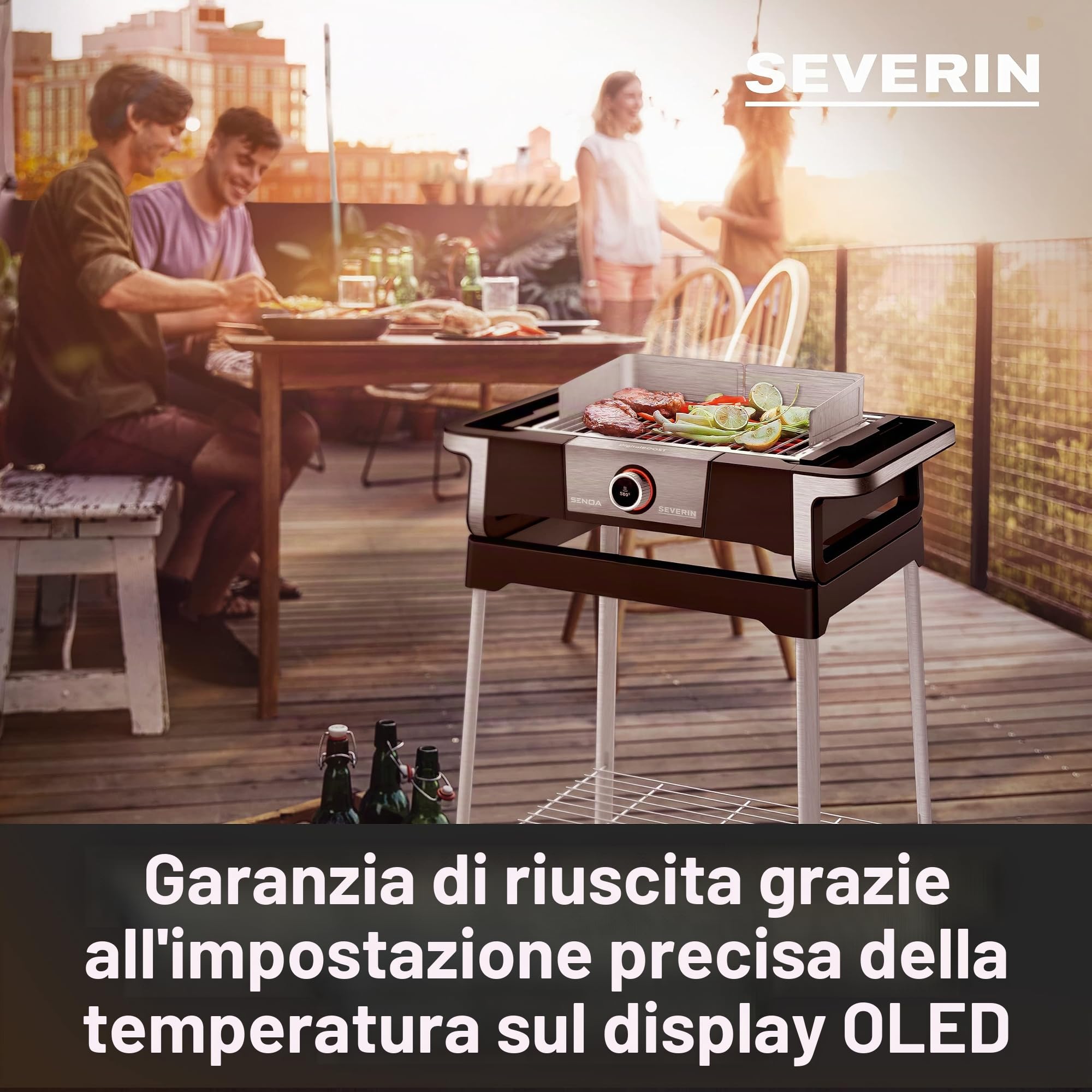 Severin Senoa PG 8118 Barbecue Elettrico con Supporto