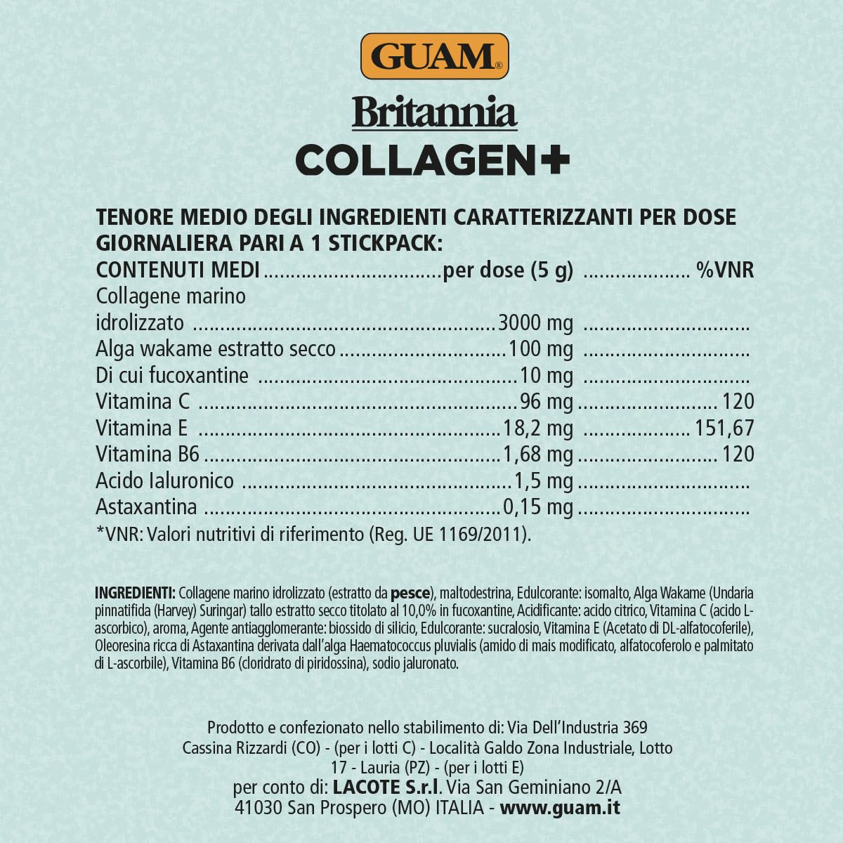 Guam Britannia Collagen+ Integratore 14 Bustine 5 g Marino