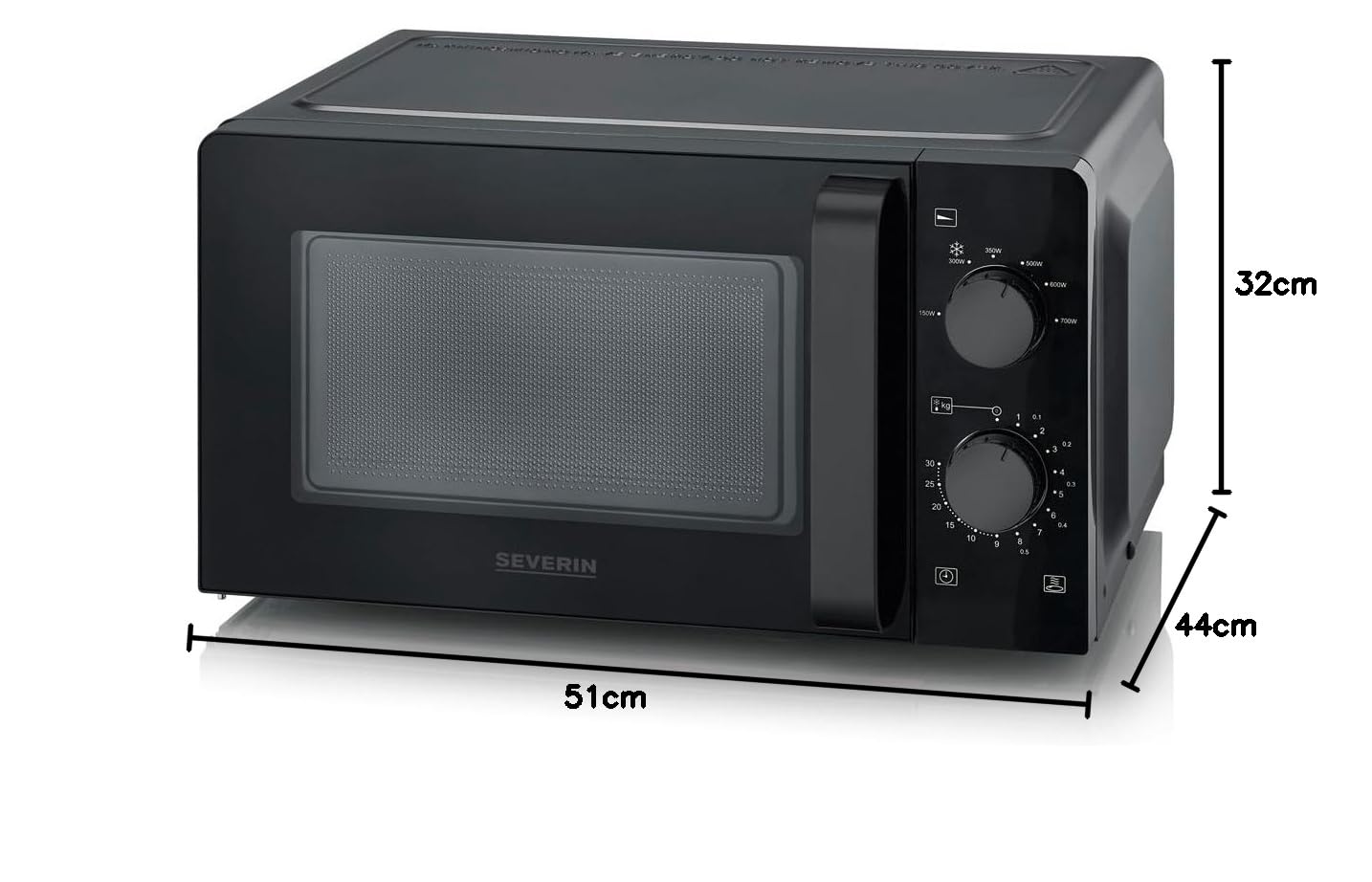 Severin MW 9587 microonde fondo vetro nero