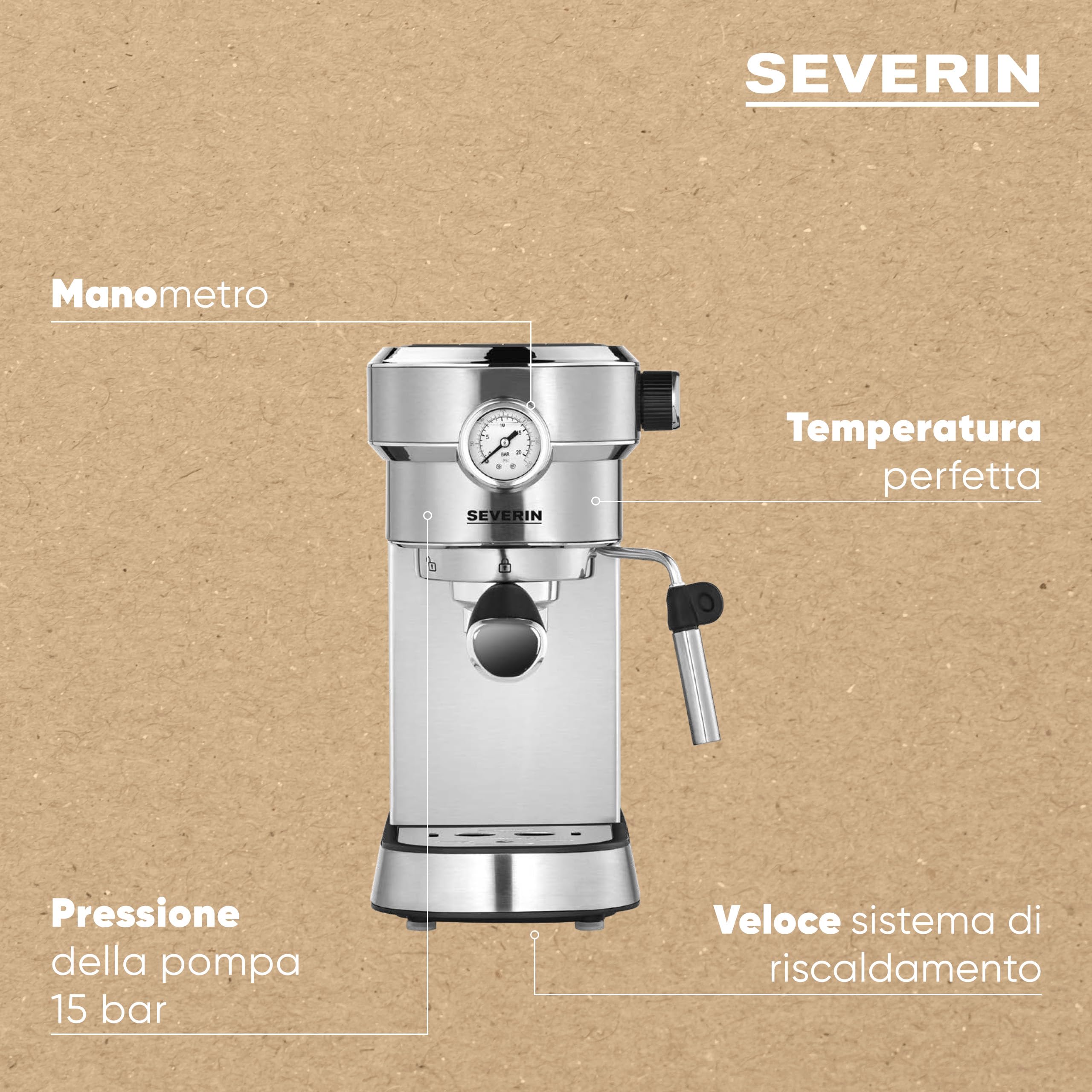 Severin KA 5995 Espresa Plus Macchina Espresso Montalatte Inox
