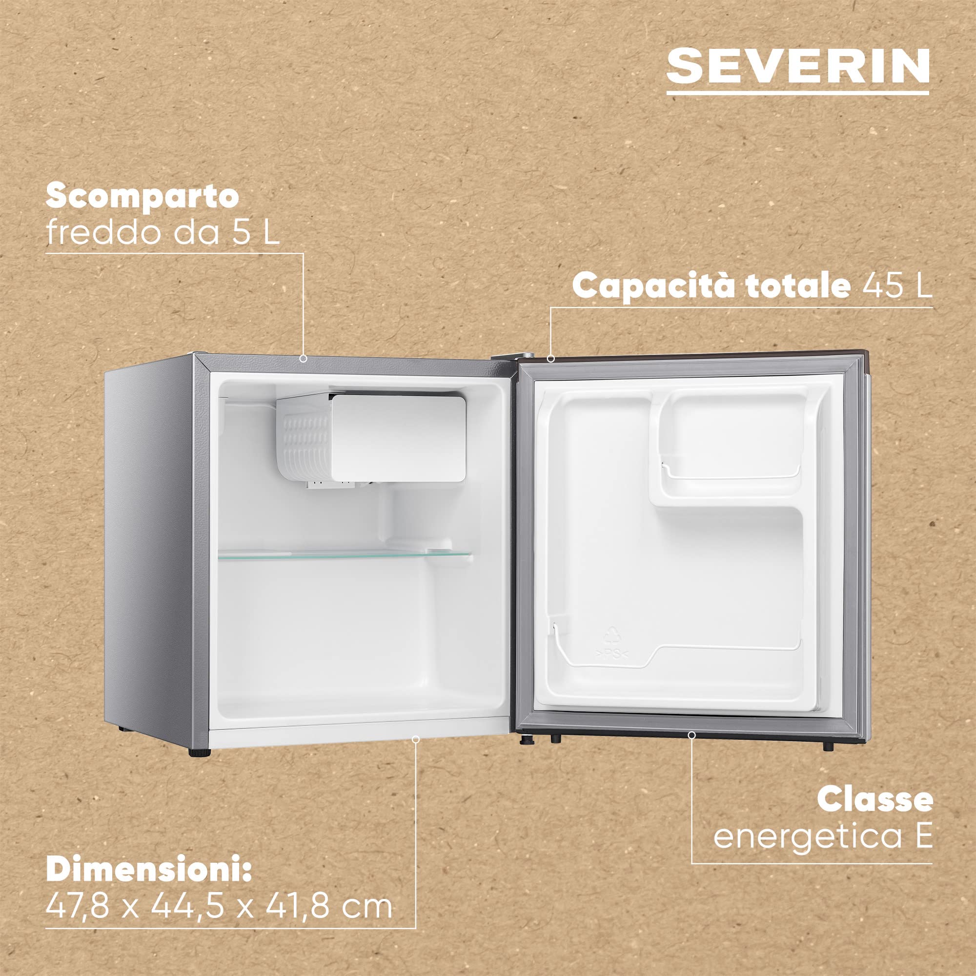 Severin KB 8878 Frigobox 45 Litri Inox Classe E