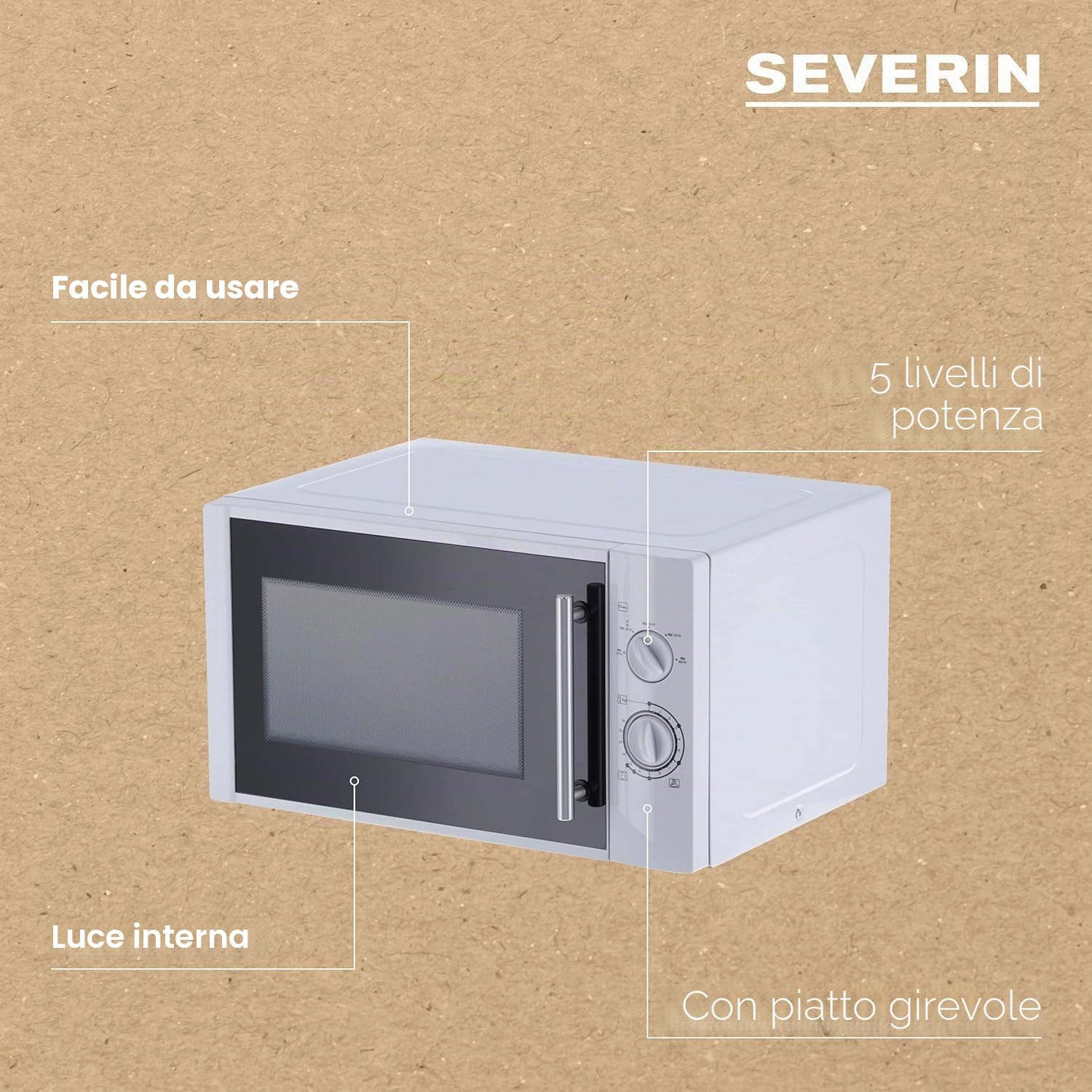 Severin MW 7772 Microonde Solo 28L 900W Bianco