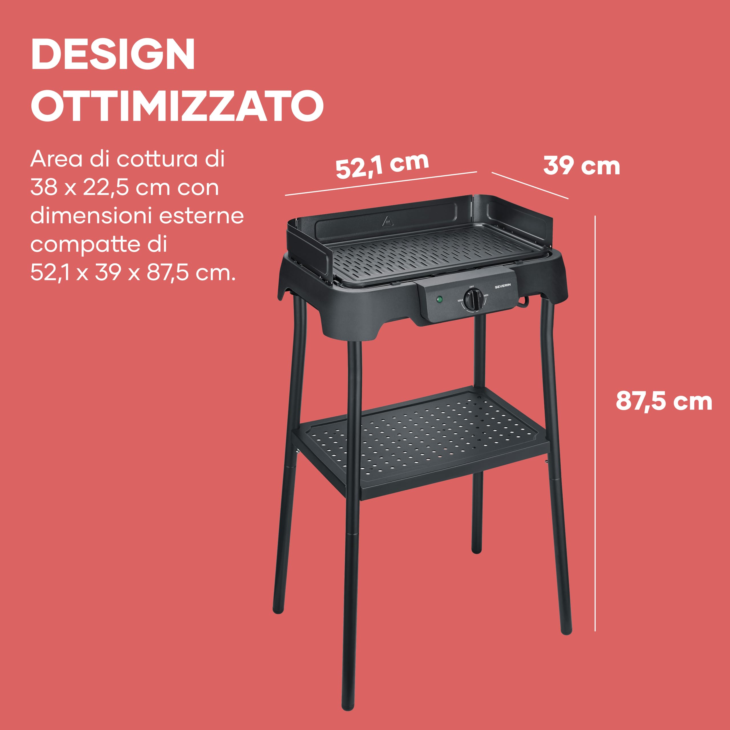 Severin PG 8596 Barbecue Grill Elettrico Ceramica 2000 W