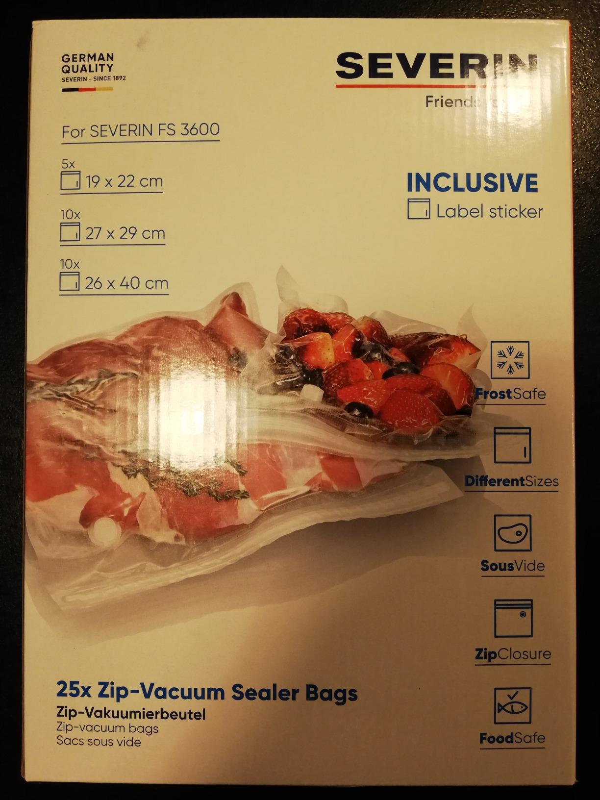 Severin ZB 3619 Sacchetti Sottovuoto Zip 25 pz Sous Vide