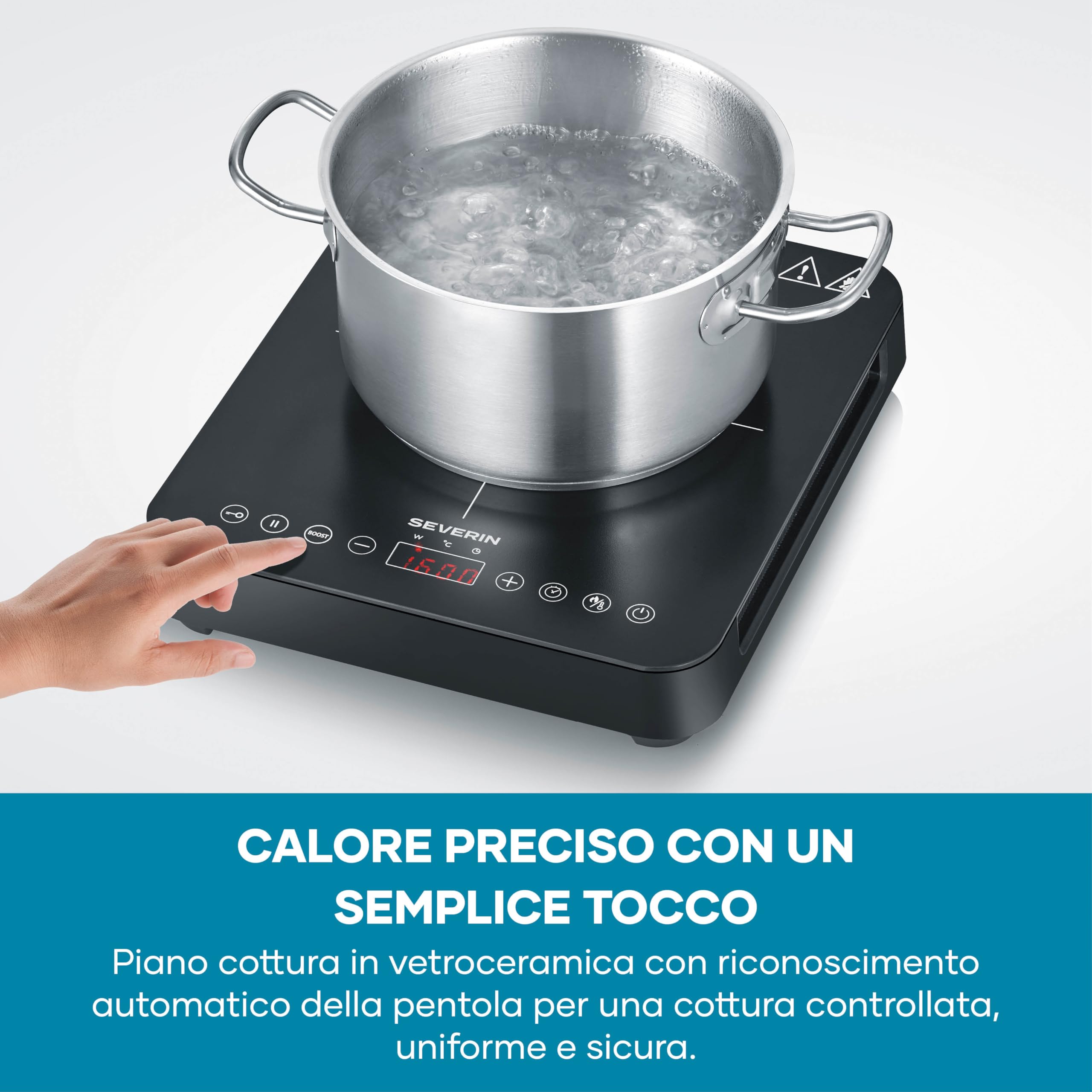 Severin KP 1026 Piastra a Induzione Singola 2000W Nero 22 cm