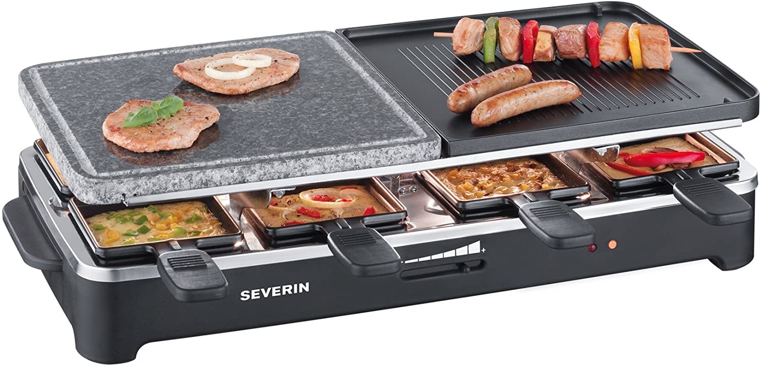 Severin RG 2341 Raclette Party Grill Nero 1500 W 8 Persone