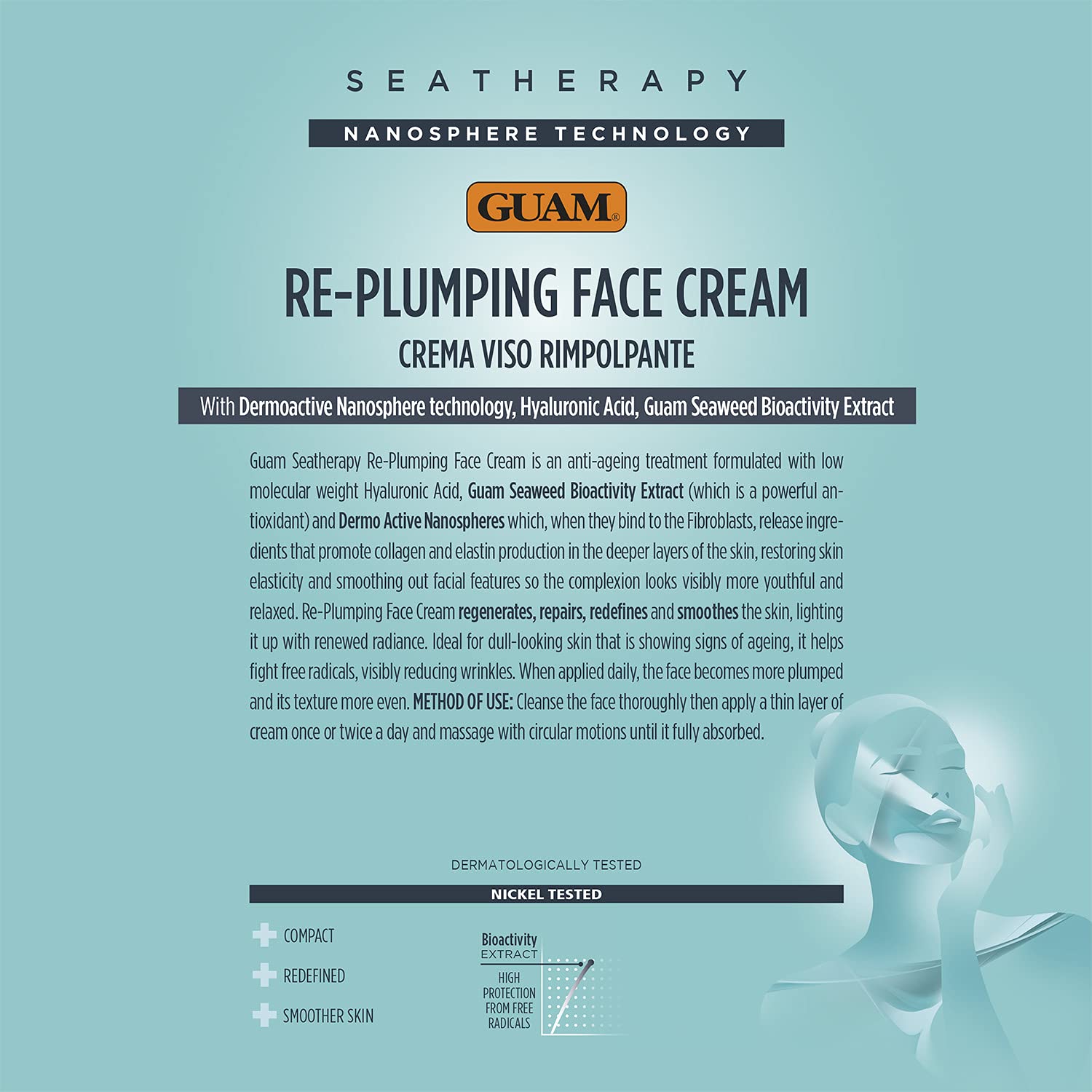 Guam Seatherapy Crema Rimpolpante Viso 50 ml Alghe