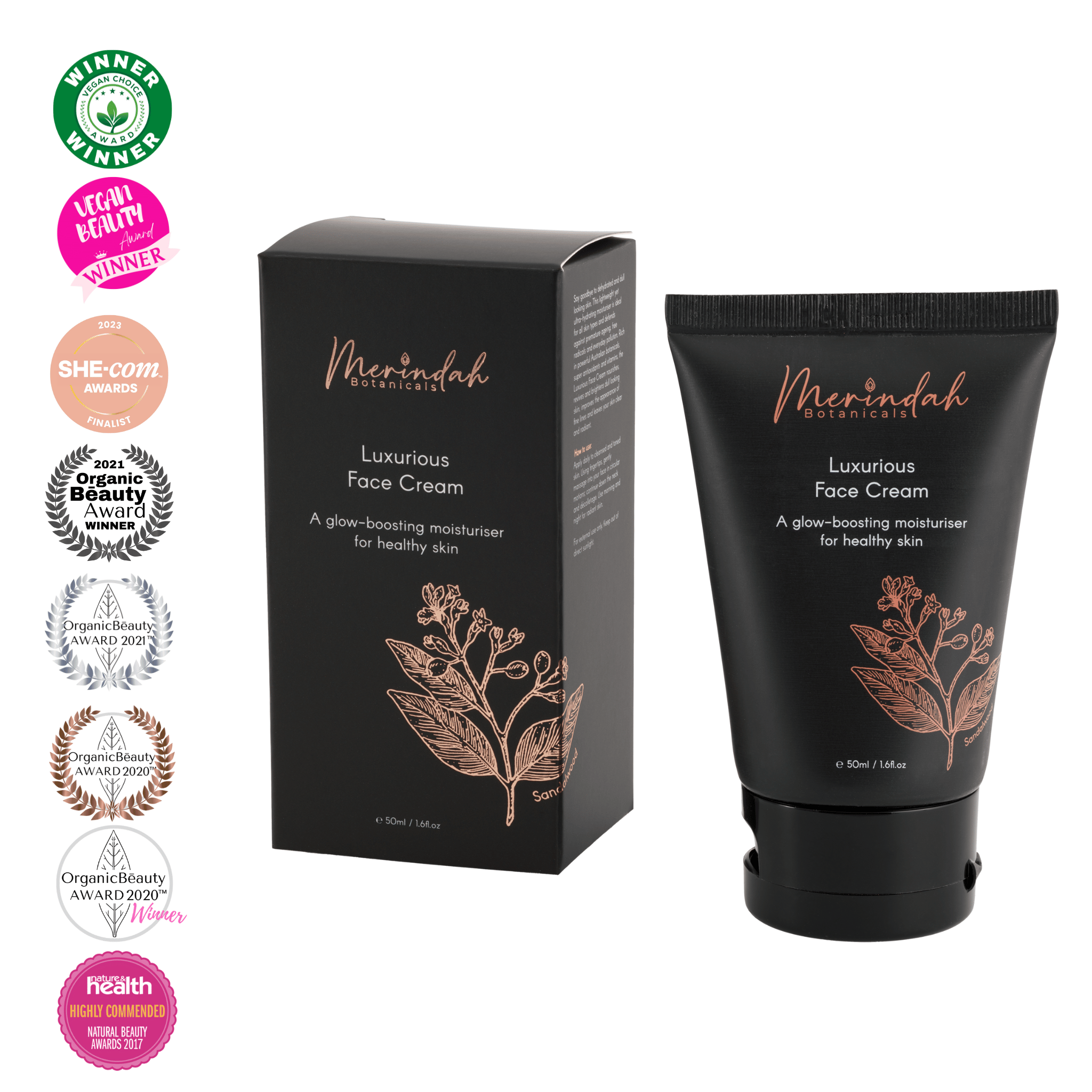Merindah Face Care Luxurious crema viso idratante leggera vegana