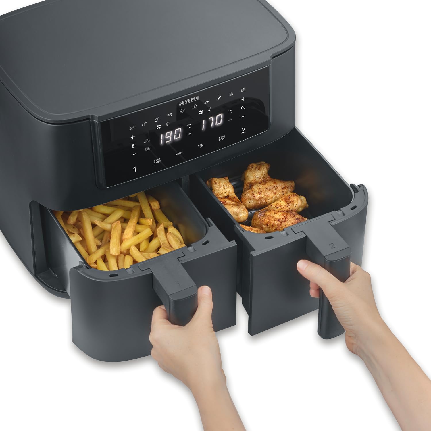 Severin FR 2463 friggitrice ad aria 8L Dual Zone 2600W 11 programmi