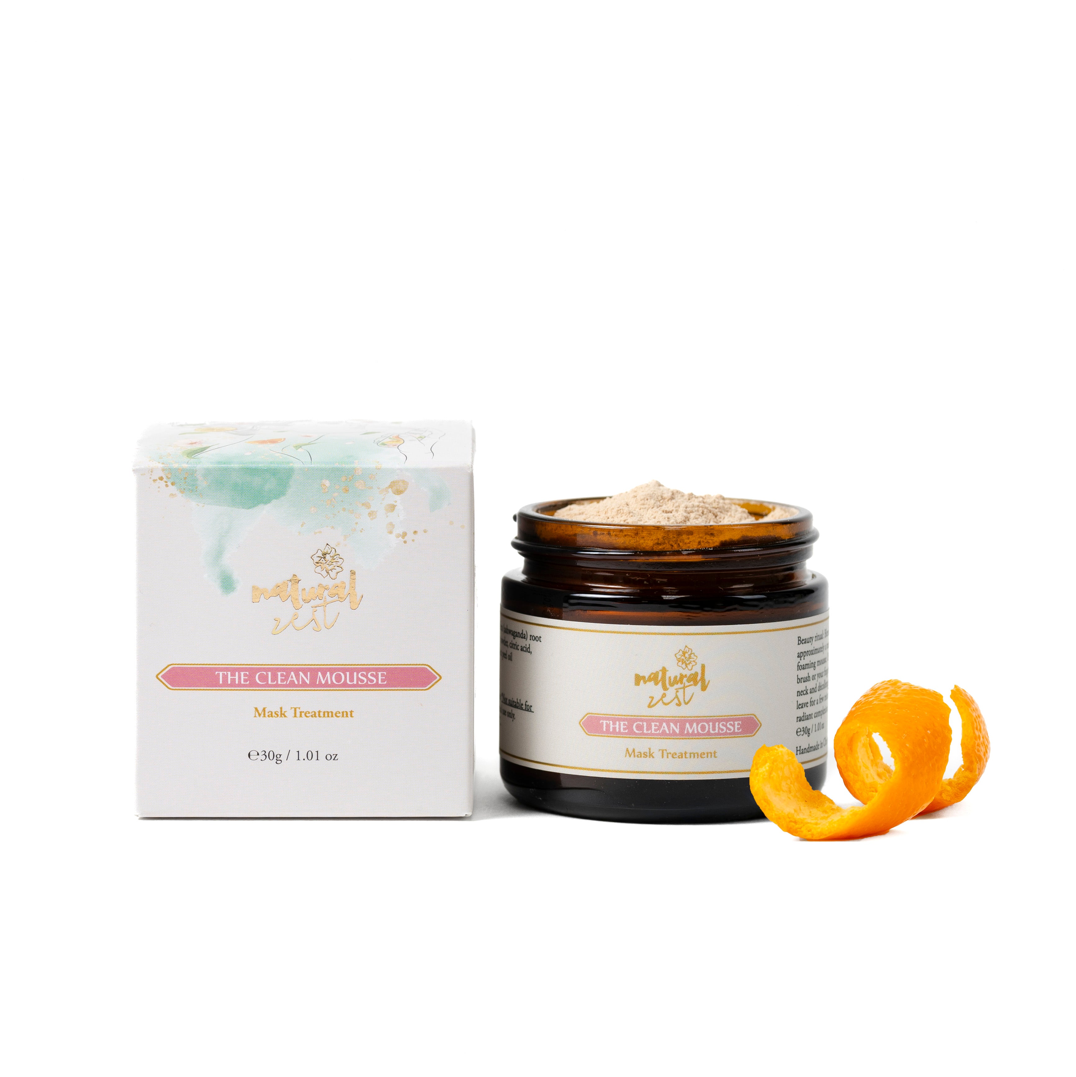 Natural Zest Clean Mousse maschera viso 30g argilla rosa