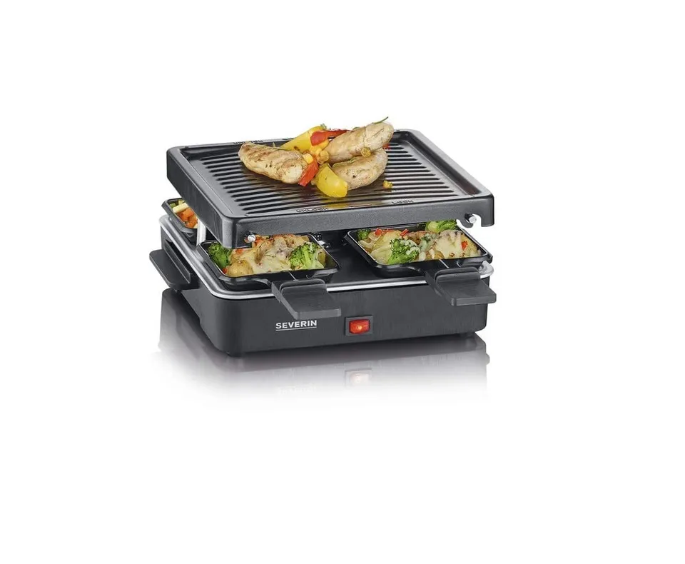 Severin Cibo divertente RG 2370 raclette grill 4 padelline 600W nero