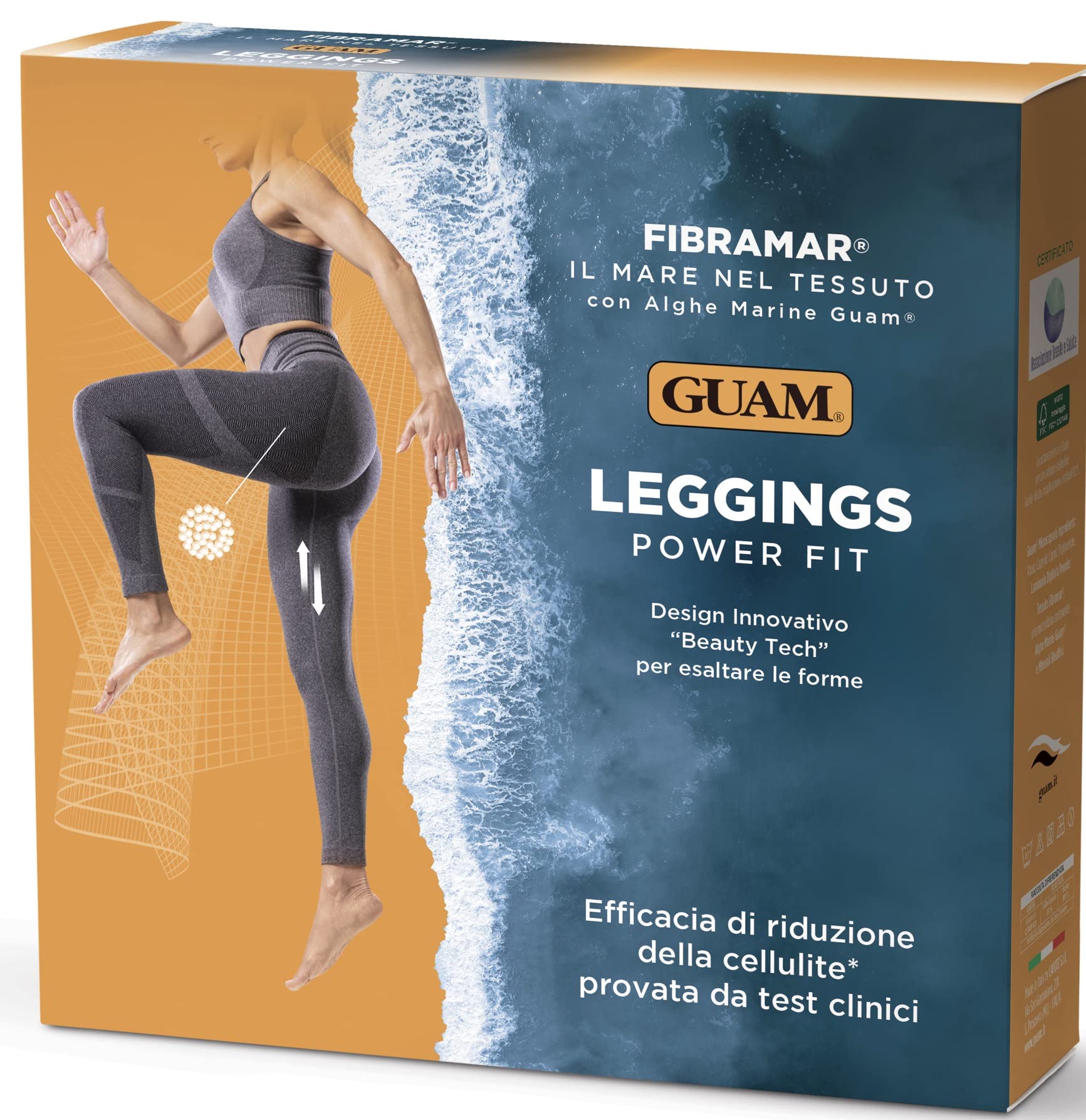 Guam Leggings Pinocchietto Alghe Nero 46 Anticellulite