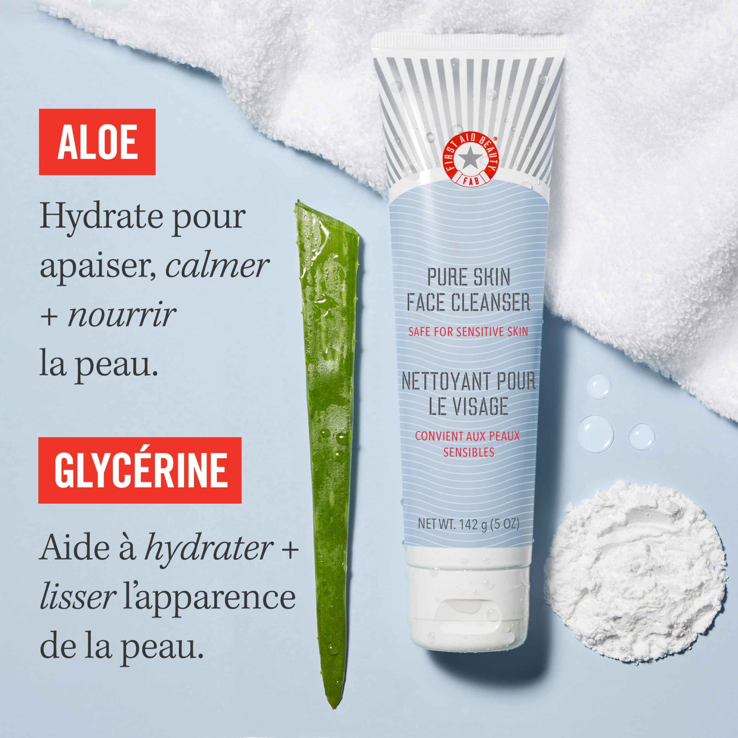 First Aid Beauty Cleansers Pure Skin Detergente Viso 11 oz Sensibile