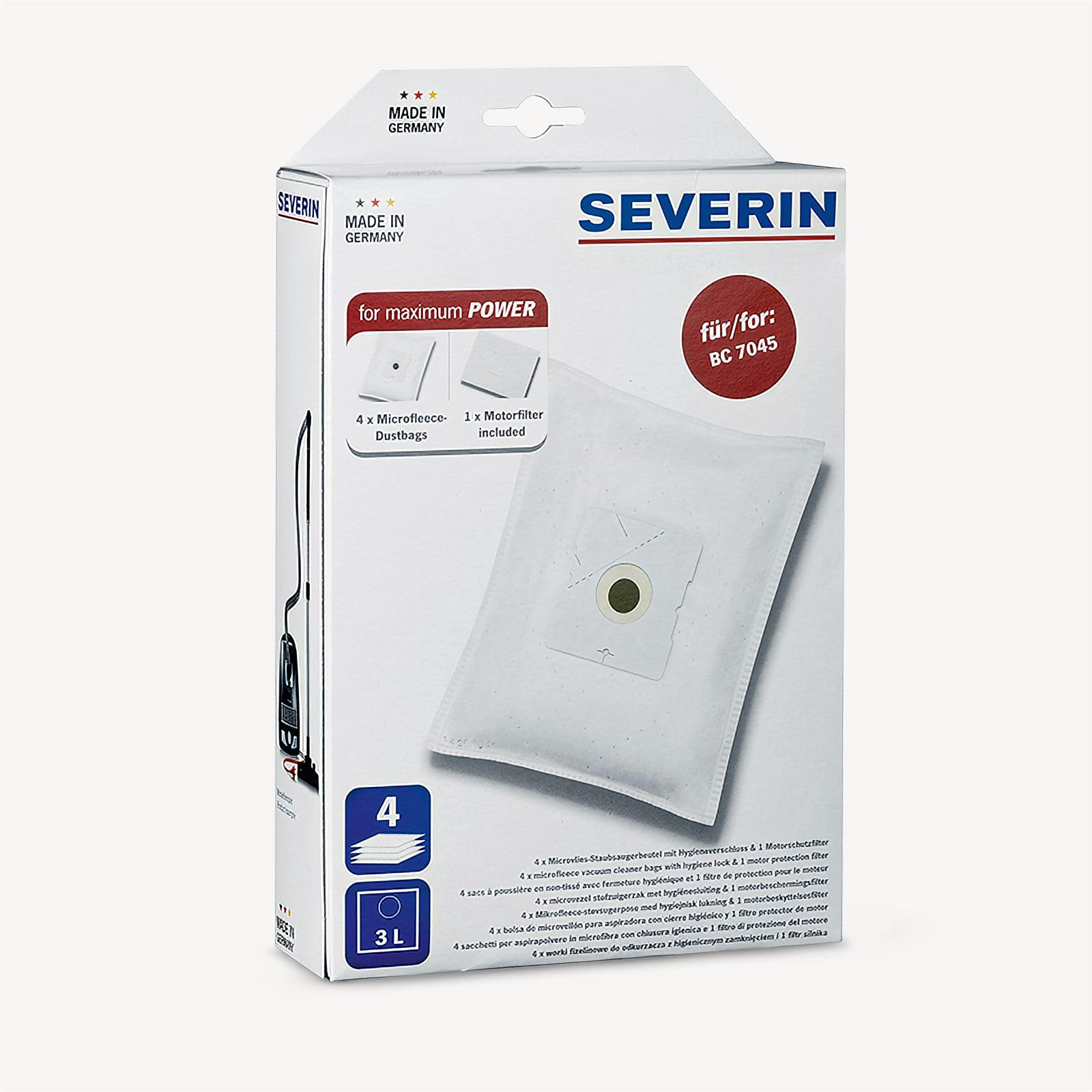 Severin SB 7218 sacchetti aspirapolvere 4 pezzi microfibra