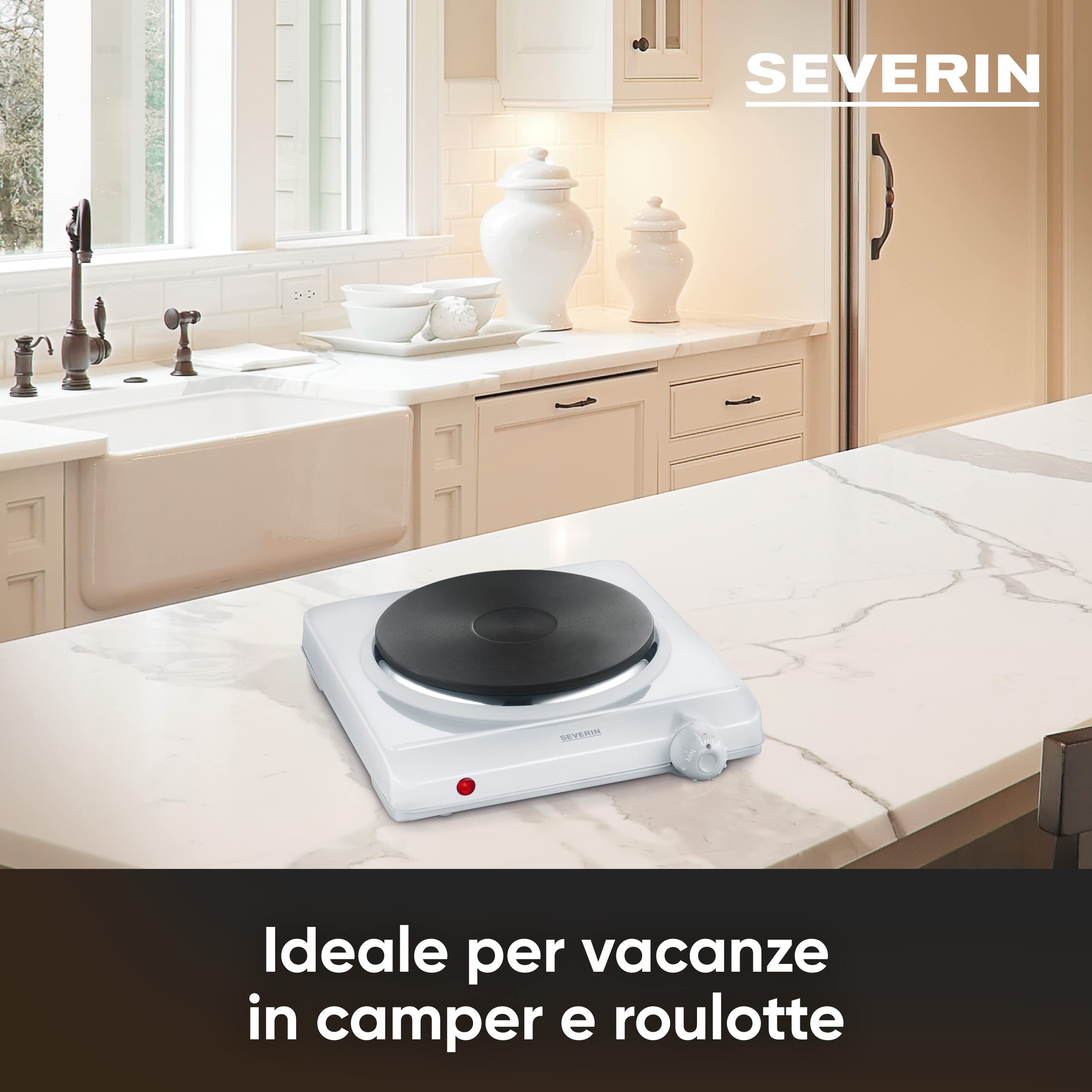 Severin DK 1091 fornello elettrico bianco 1500 W 18 cm