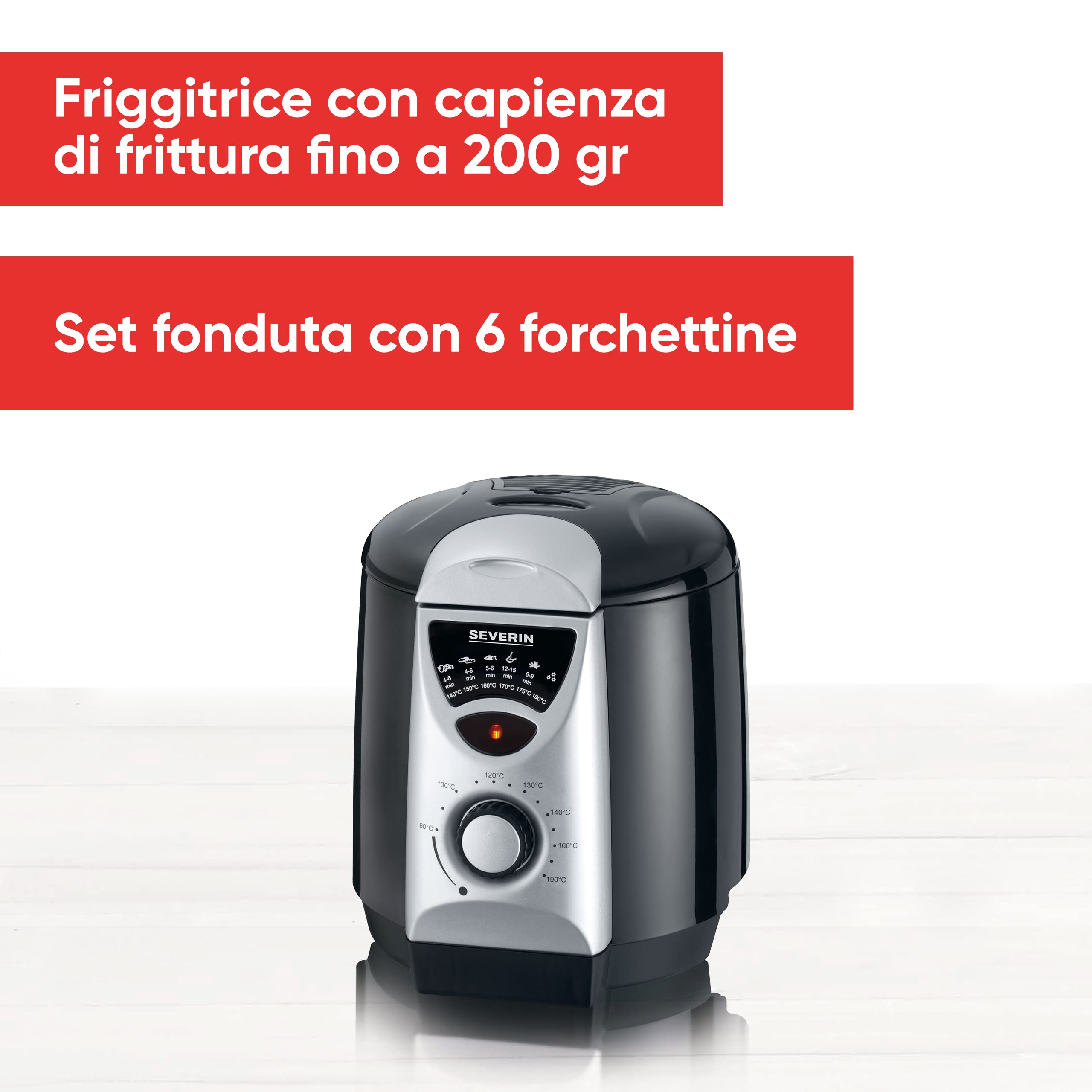 Severin FR 2408 mini friggitrice fonduta 950 ml 840W