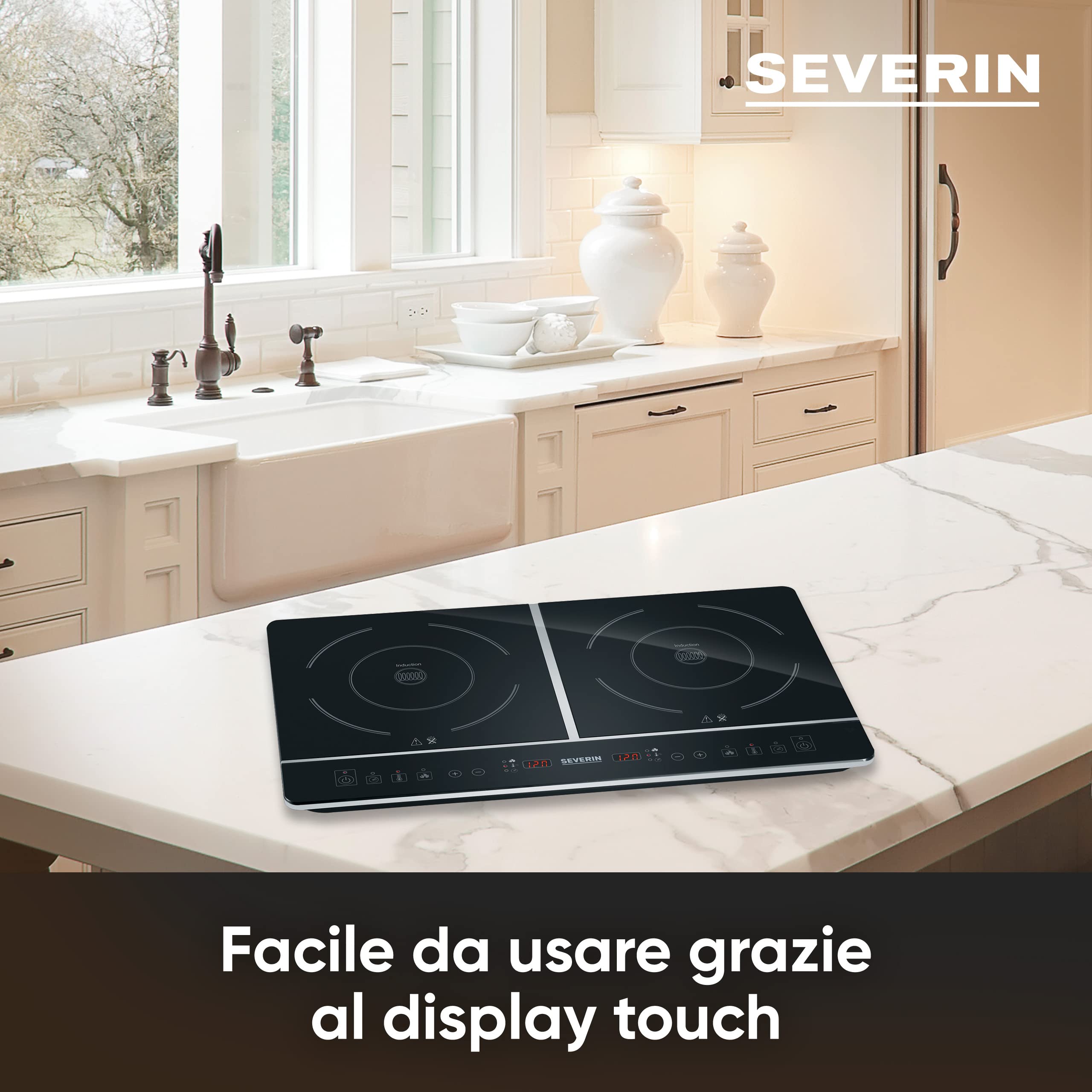 Severin DK 1031 Piastra Induzione Doppia 3400 W Touch