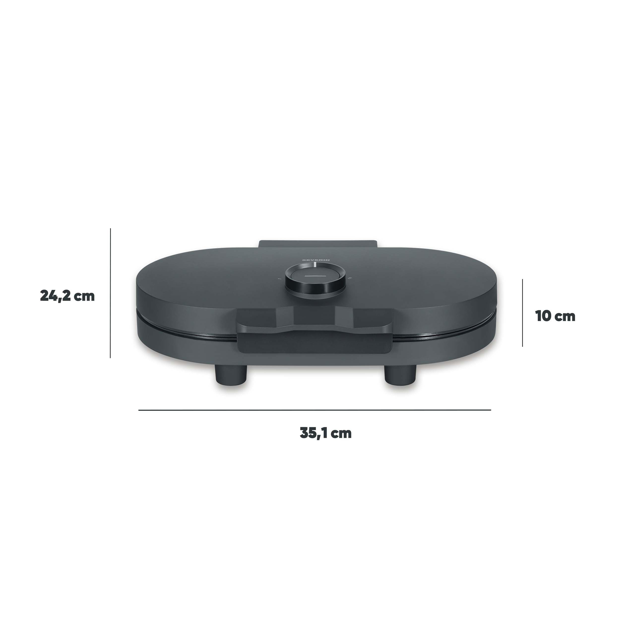 Severin WA 2119 Piastra Waffle Design 2 Cialde Nero