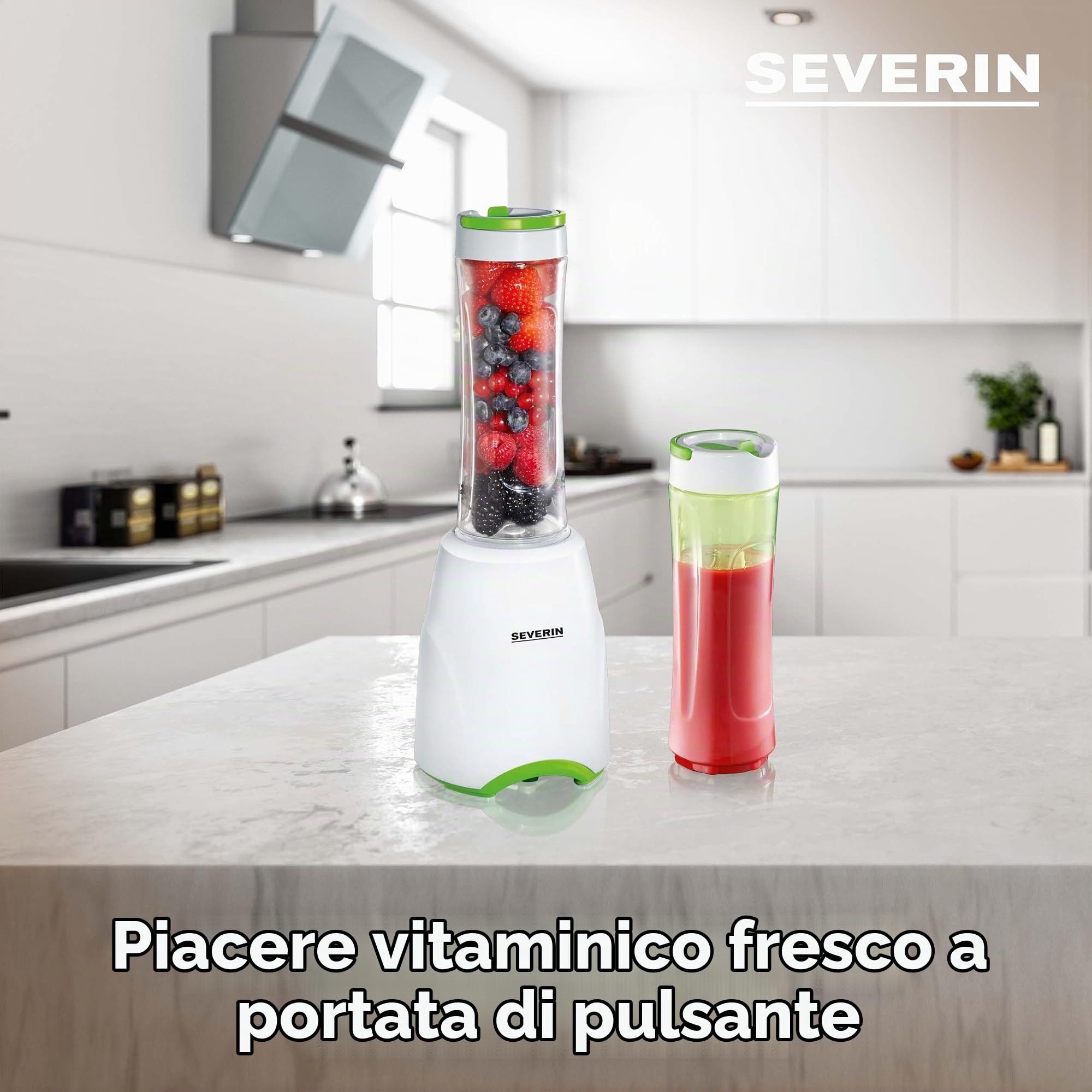 Severin SM 3735 Frullatore Smoothie 600ml Bianco/Verde