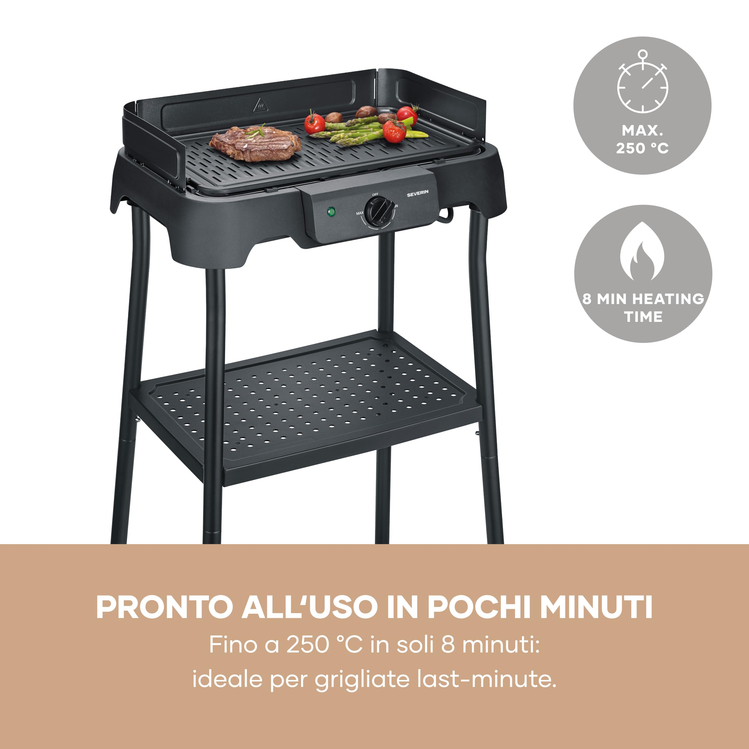 Severin PG 8596 Barbecue Grill Elettrico Ceramica 2000 W