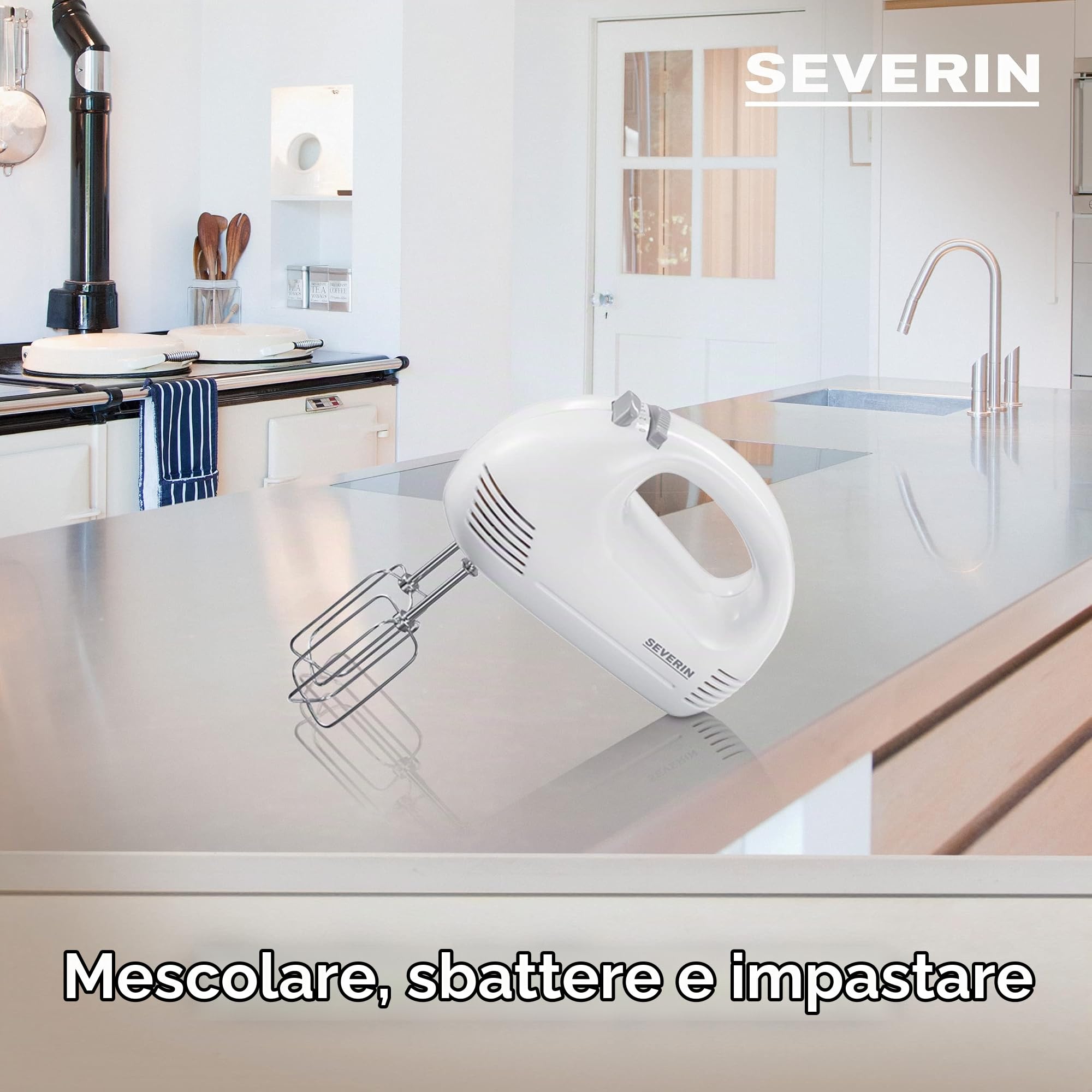 Severin HM 3827 Sbattitore Elettrico 200W 5 Velocità Acciaio