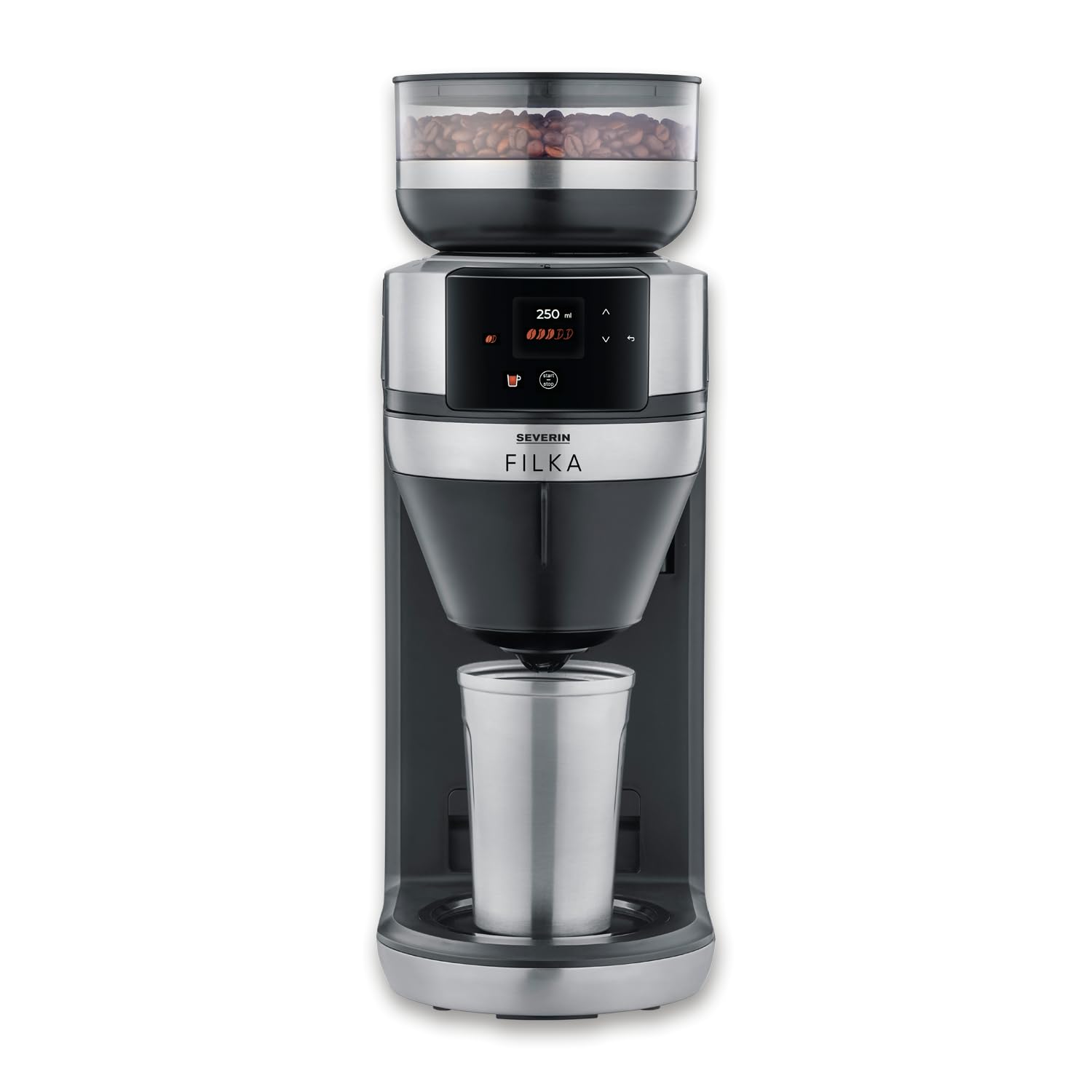 Severin Filka KA 4852 macchina caffè filtro con macinino nero