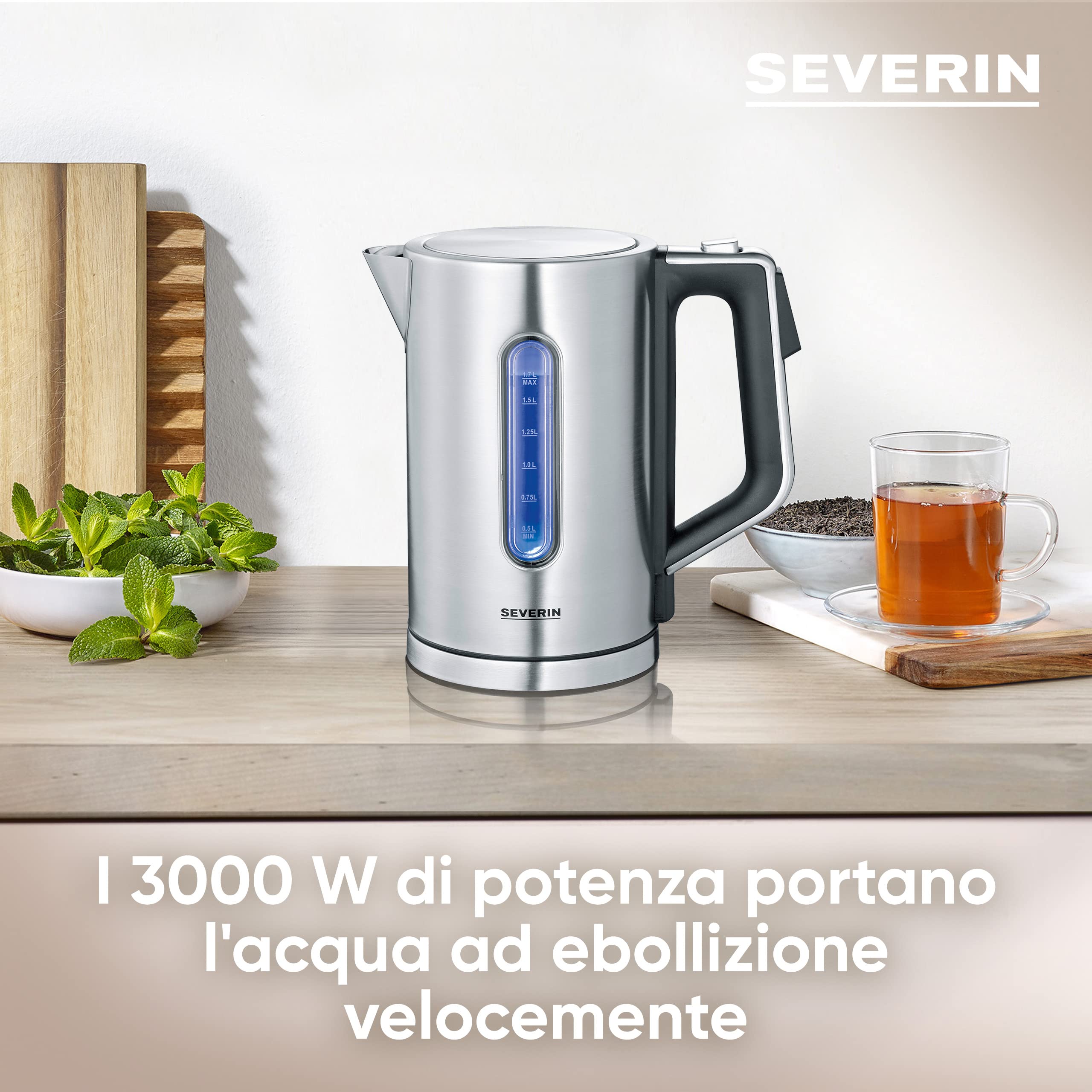 Severin WK 3418 bollitore elettrico 1,7 L temperatura regolabile