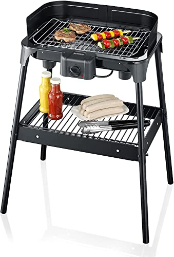 Severin PG 2792 barbecue elettrico 2500W nero con piedi