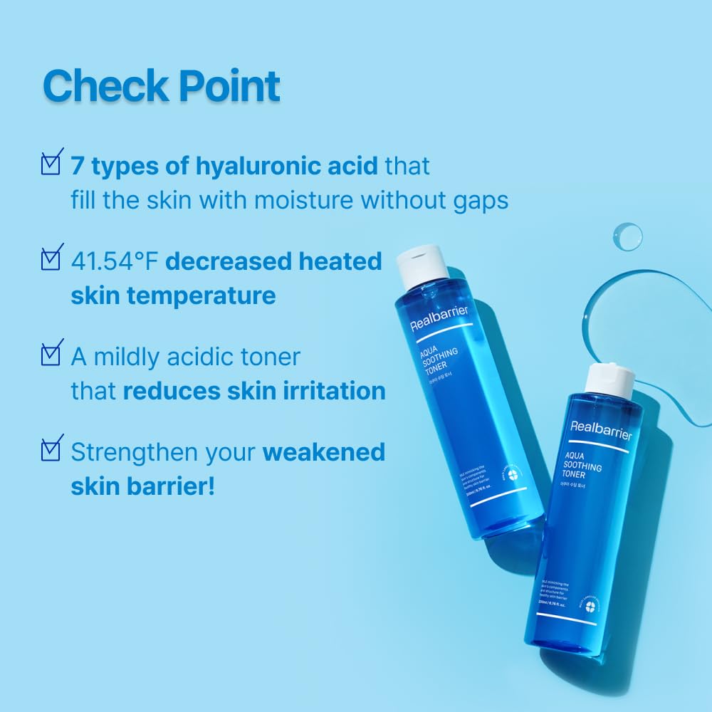 Real Barrier Aqua Soothing Toner viso 190 ml acido ialuronico