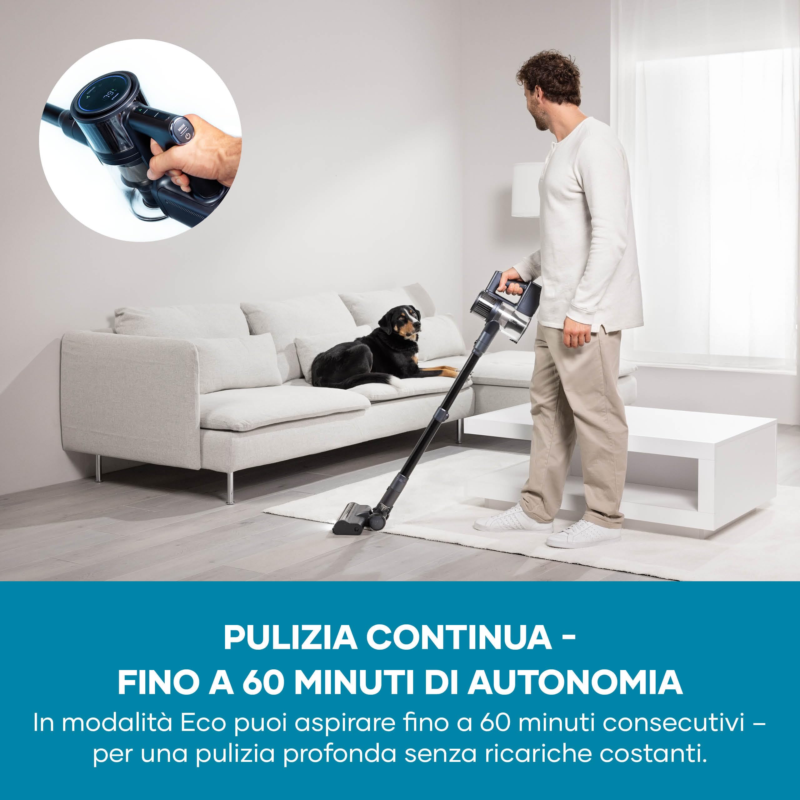 Severin HV 7196 S-Power Olymp Scopa Senza Fili Blu 30000Pa