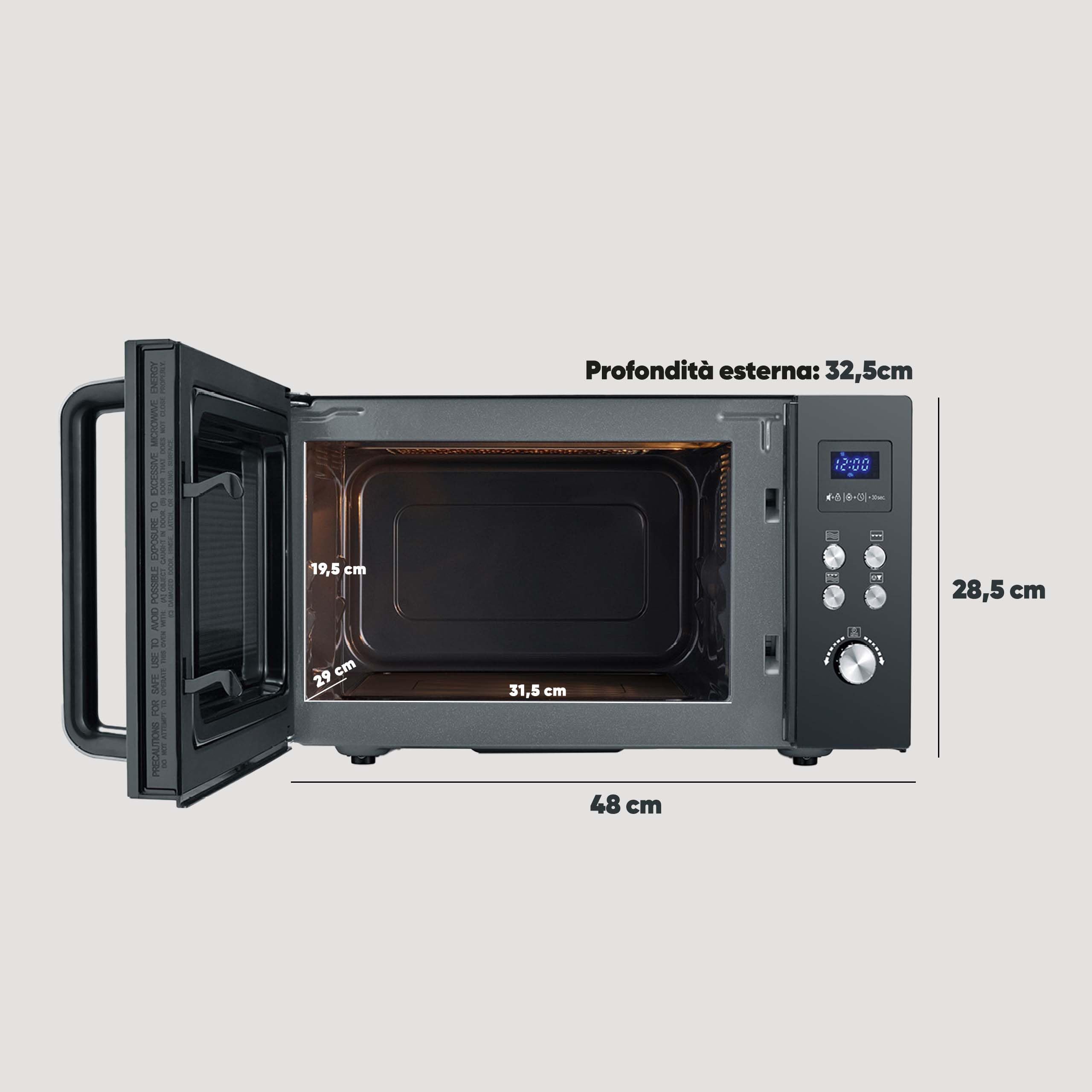Severin MW 7763 microonde grill 25 litri nero ceramica