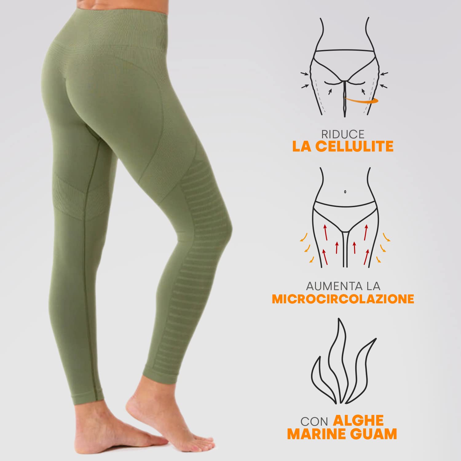 Guam Fibramar Leggings Comfort Fit Verde L-XL Sport