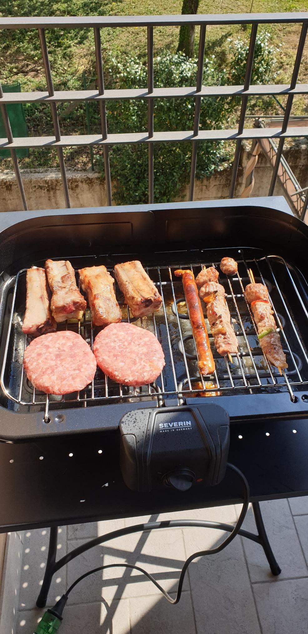 Severin PG 2791 barbecue elettrico con paravento 2500W nero