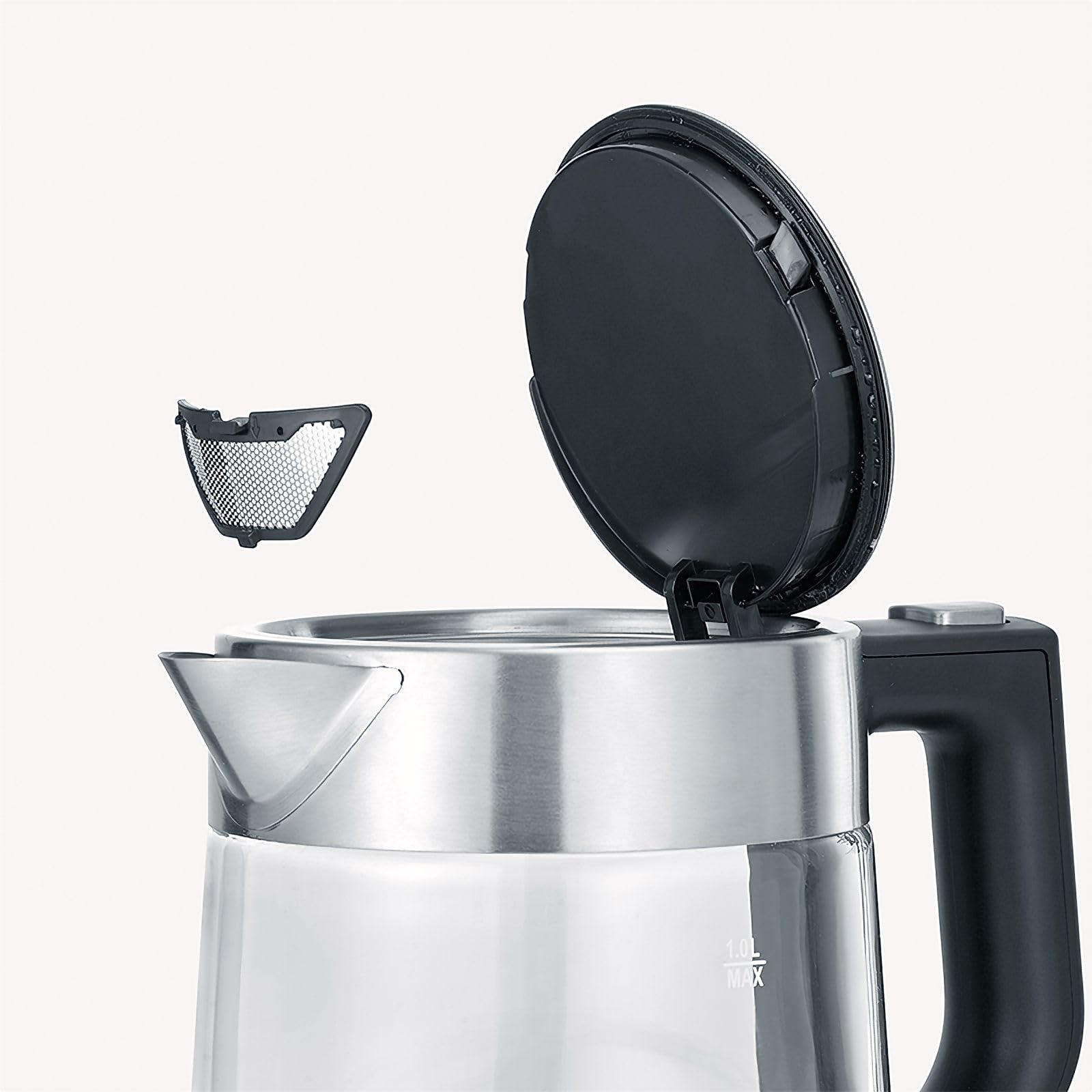 Severin WK 3468 Bollitore Vetro 1 L Nero Acciaio